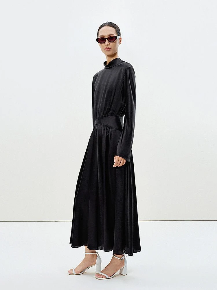 Mulberry Silk Mock Neck Dress - Image 2