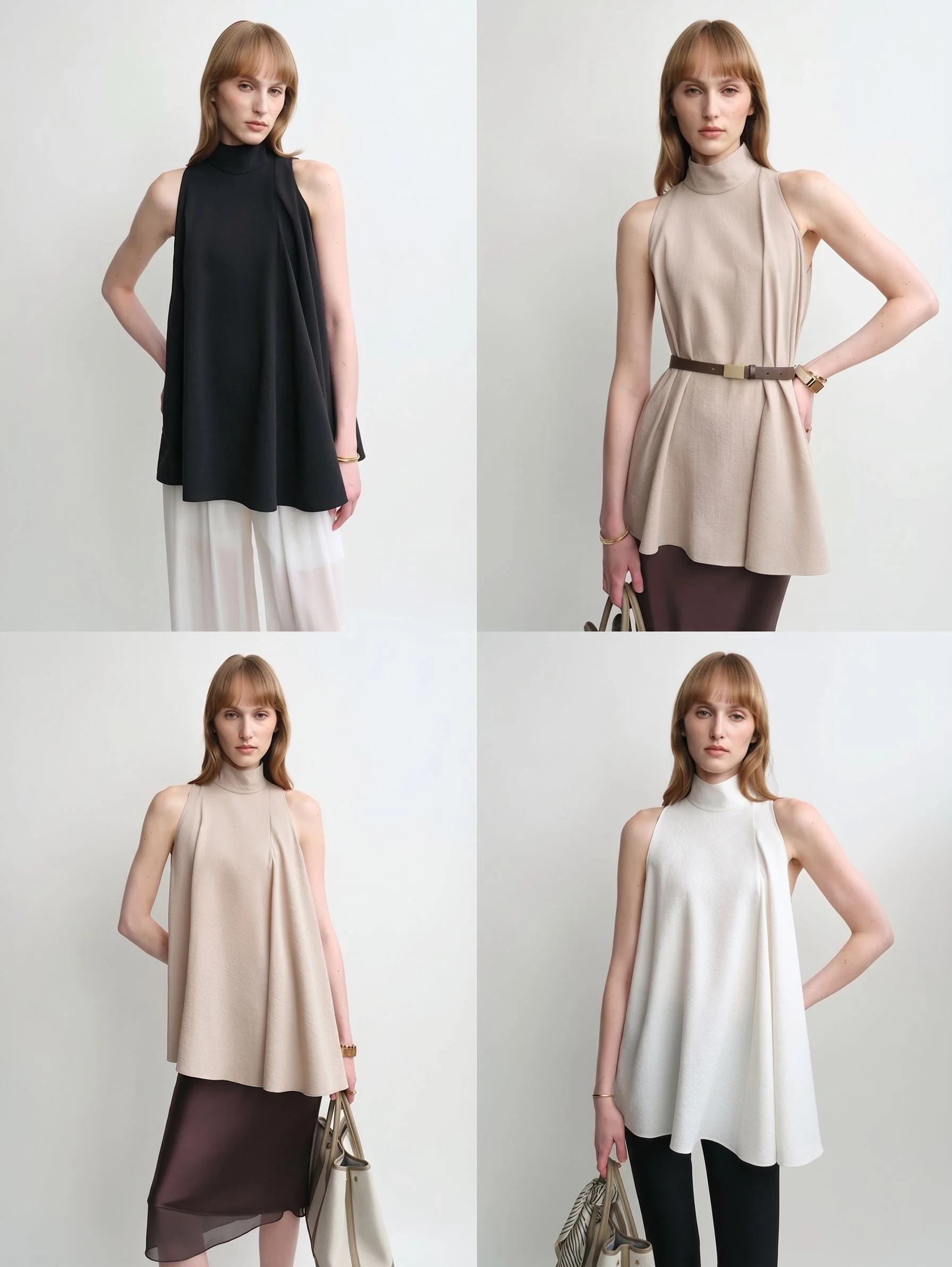 Mulberry Silk Mock Neck Swing Top - Image 3