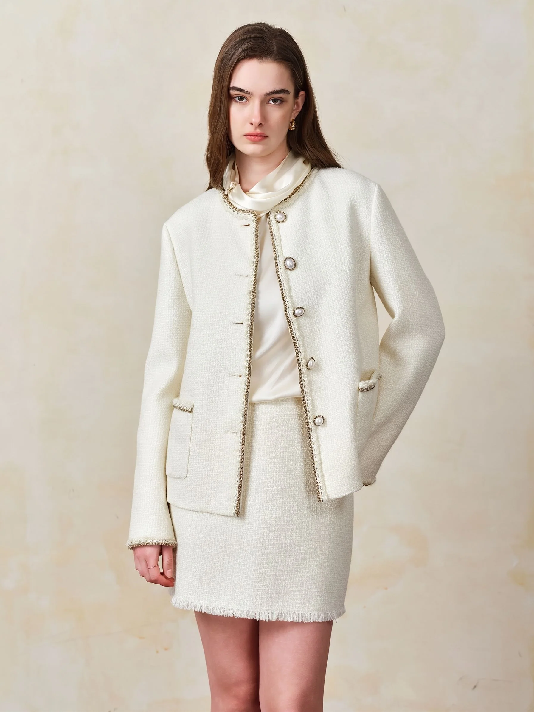 Mulberry Silk Pearl Shoulder Blouse - Image 2