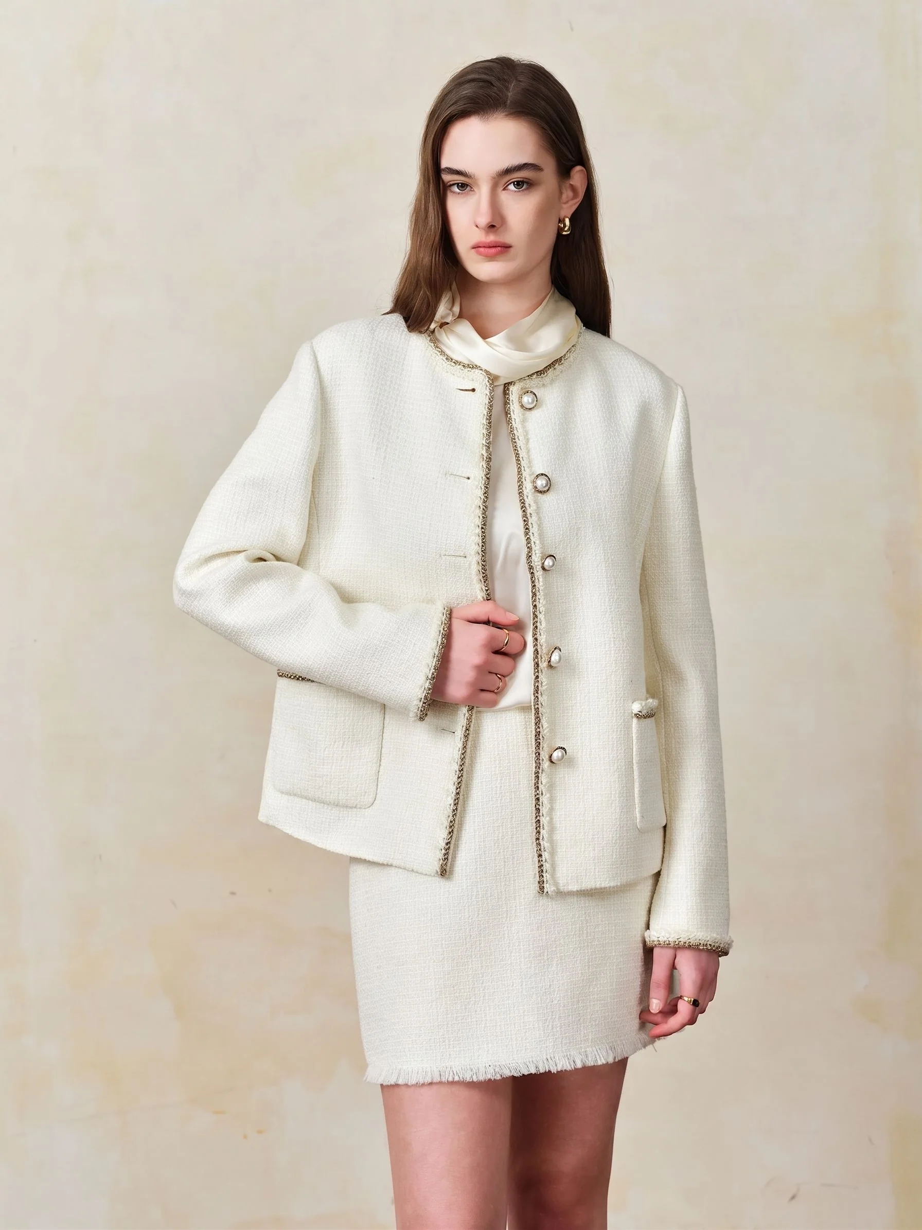 Mulberry Silk Pearl Shoulder Blouse - Image 3