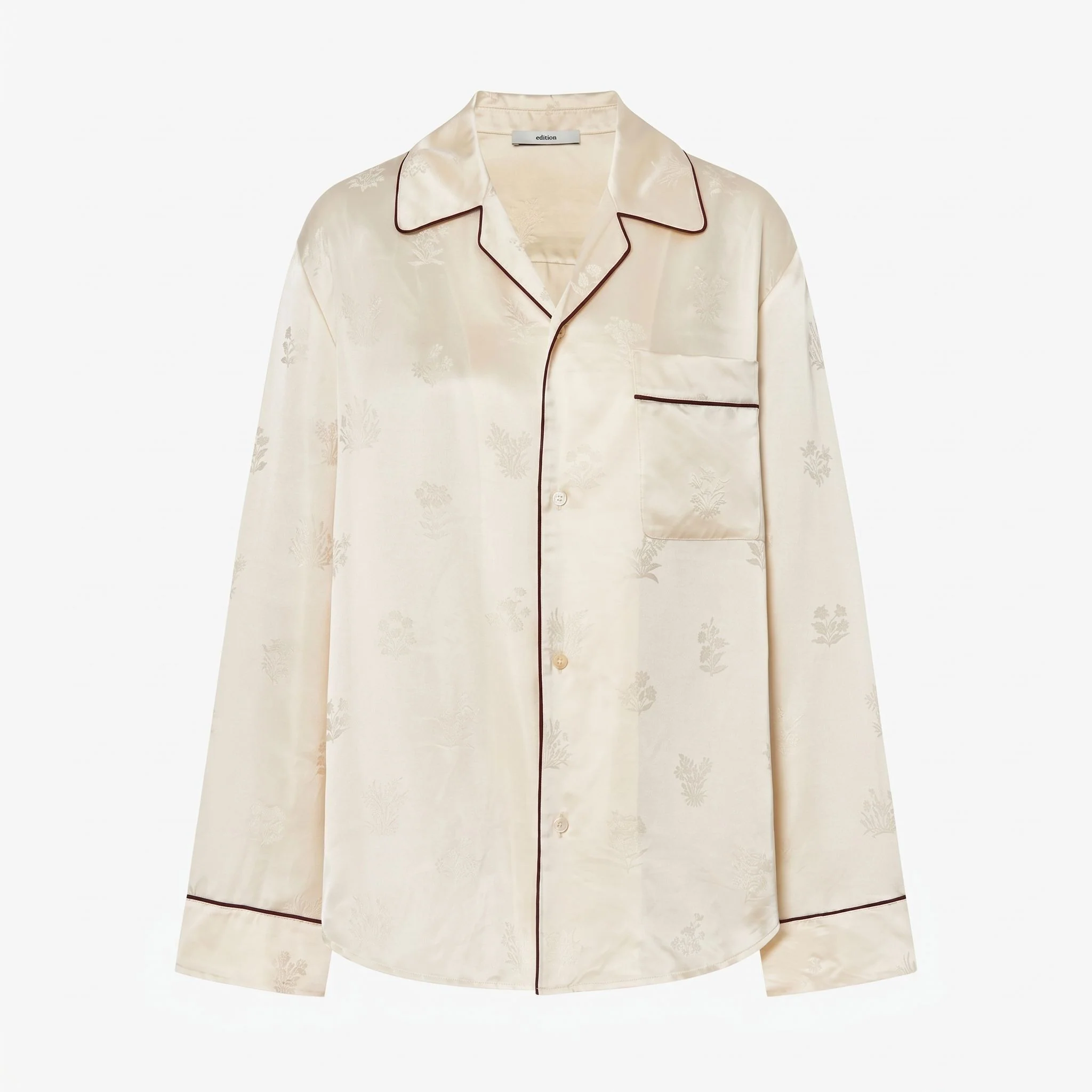 Mulberry Silk Piped Jacquard Shirt - Image 4