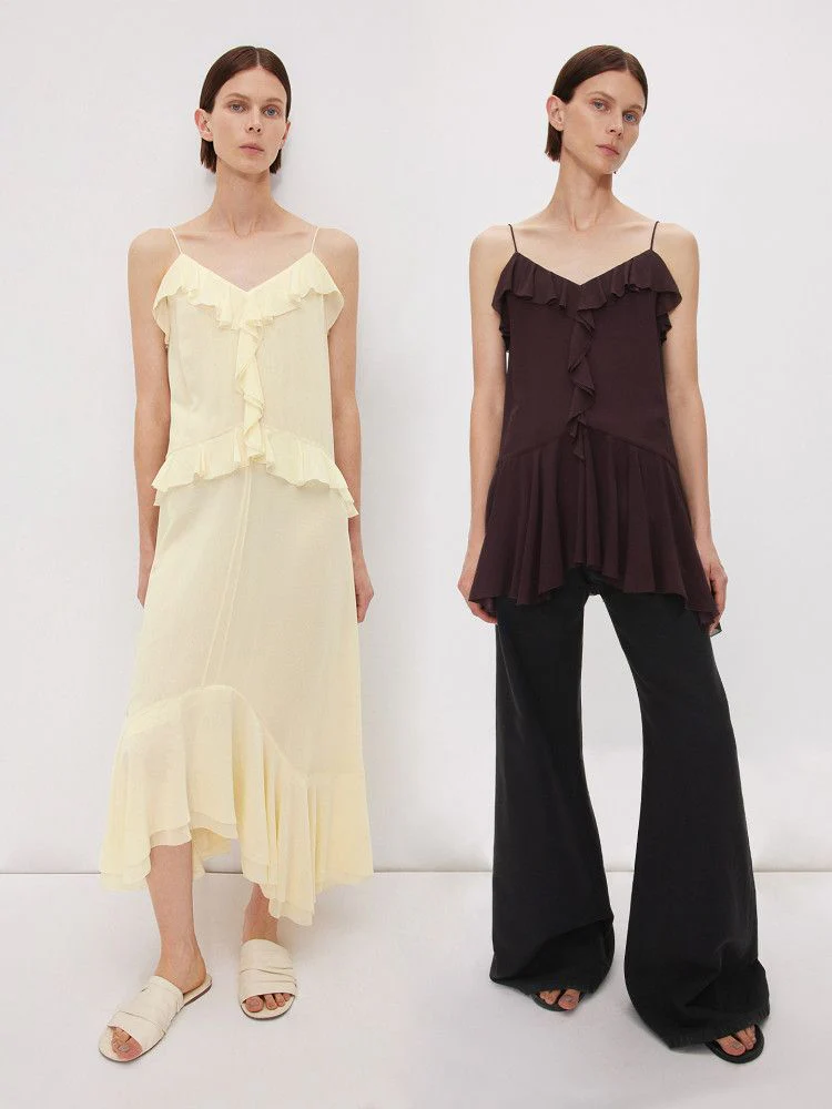 Mulberry Silk Ruffle Cami