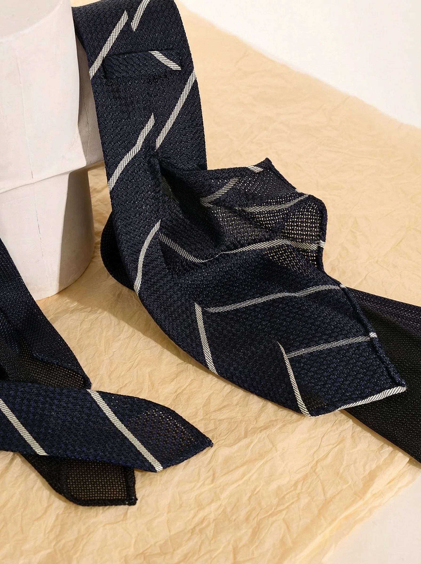 Mulberry Silk Sevenfold Openwork Striped Tie - Image 3