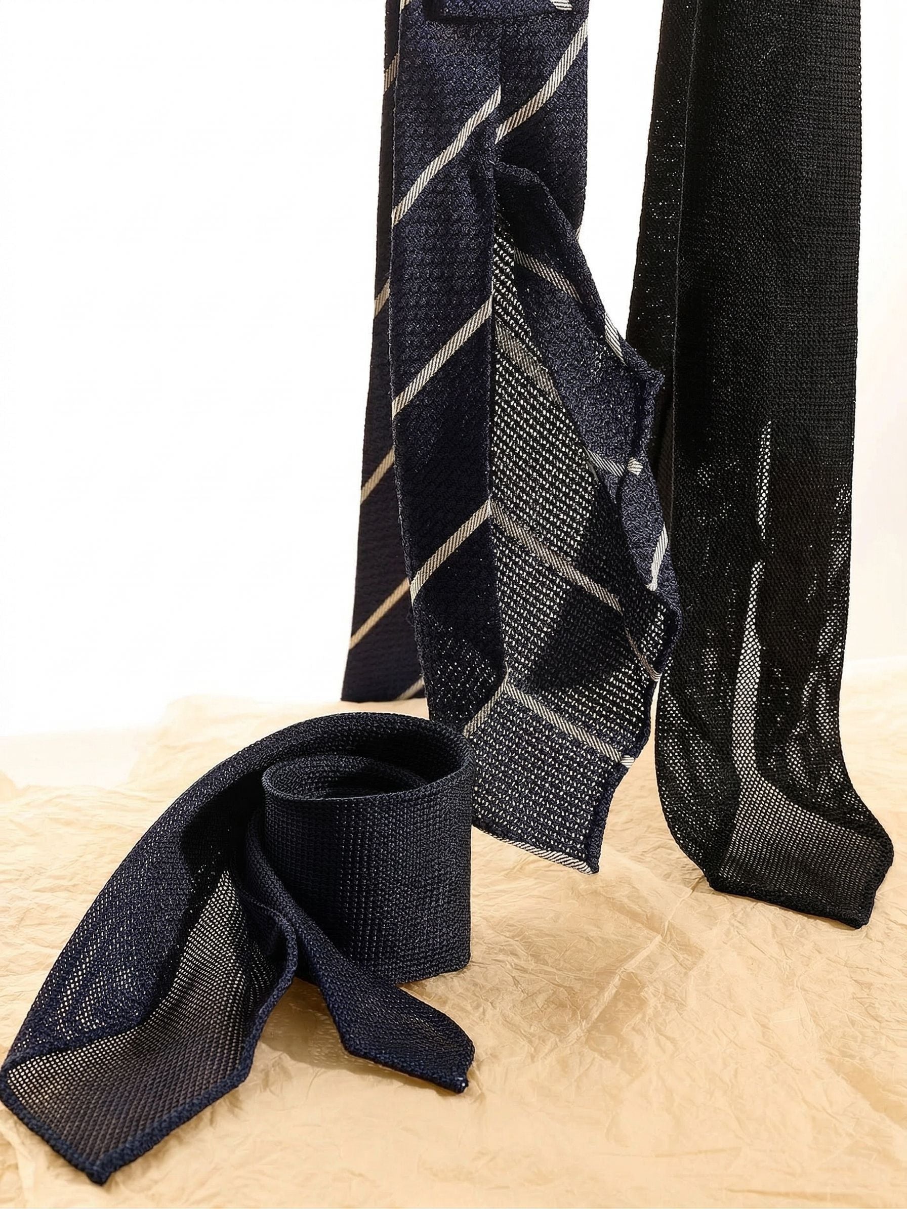 Mulberry Silk Sevenfold Openwork Striped Tie - Image 4