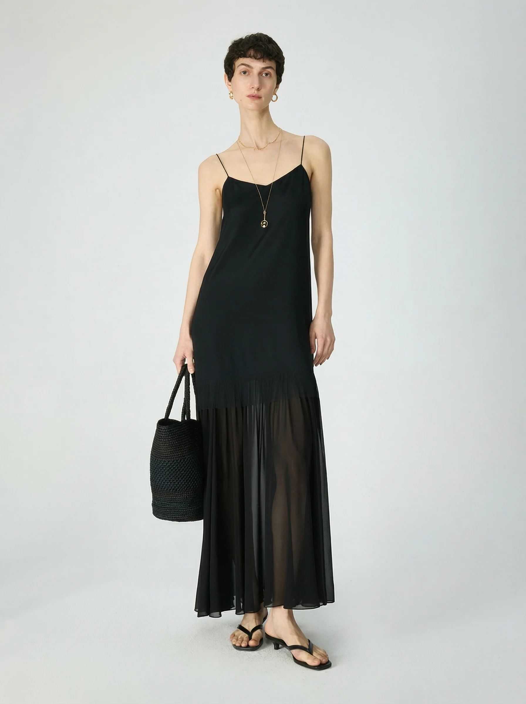 Mulberry Silk Sheer-Hem Slip Dress - Image 2