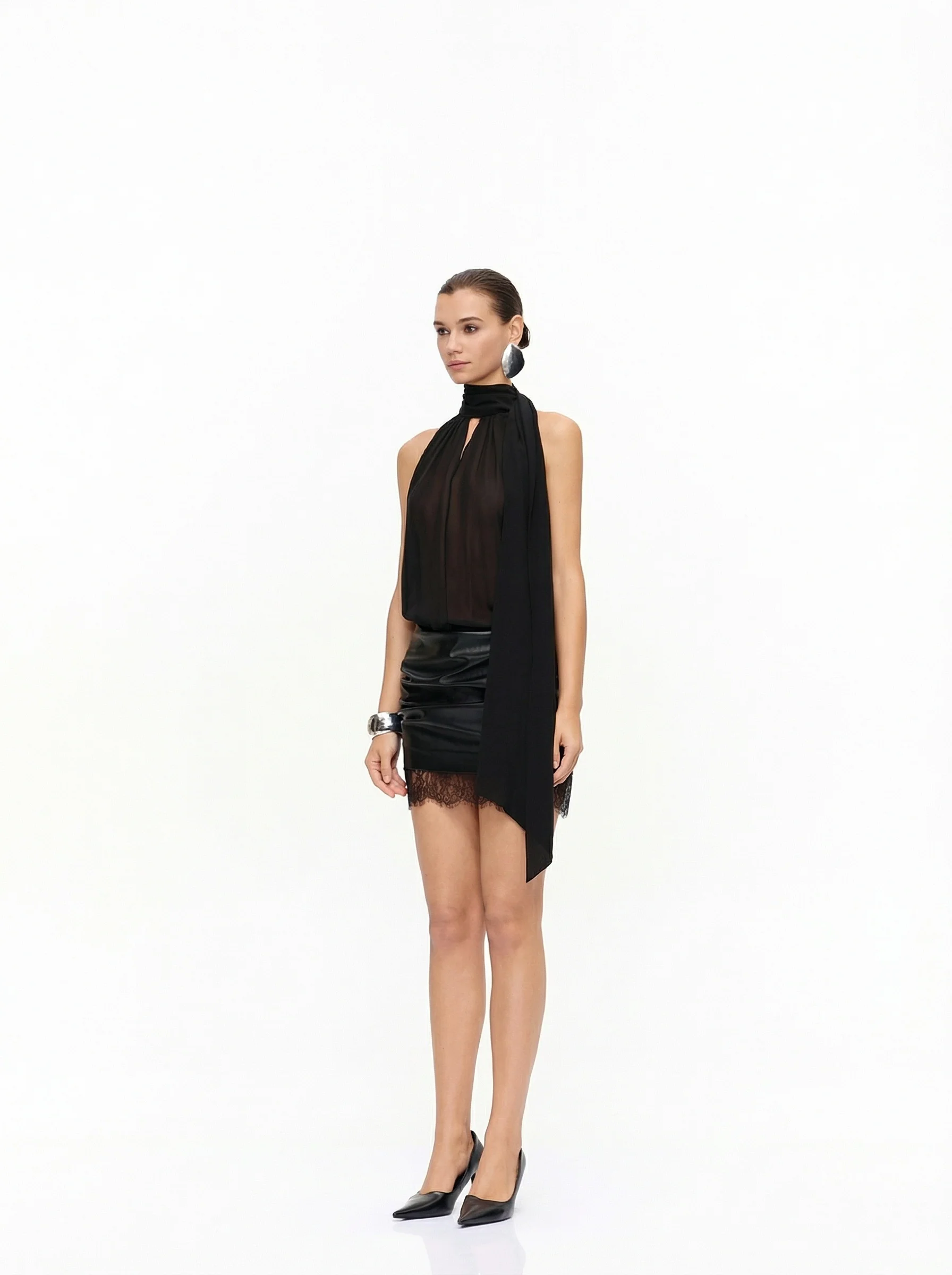 Mulberry Silk Sheer Scarf Halter - Image 5