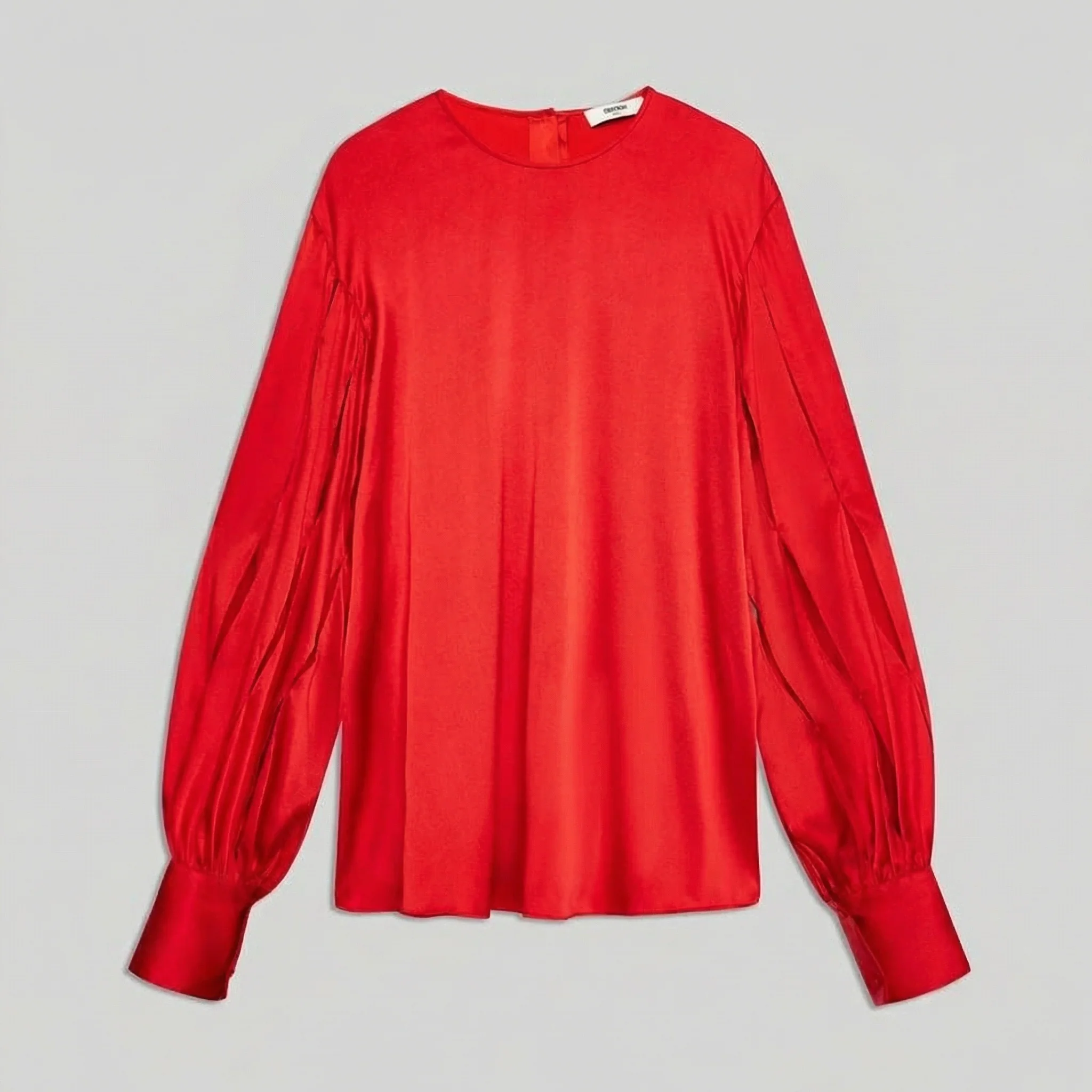 Mulberry Silk Slit-Sleeve Blouse - Image 5