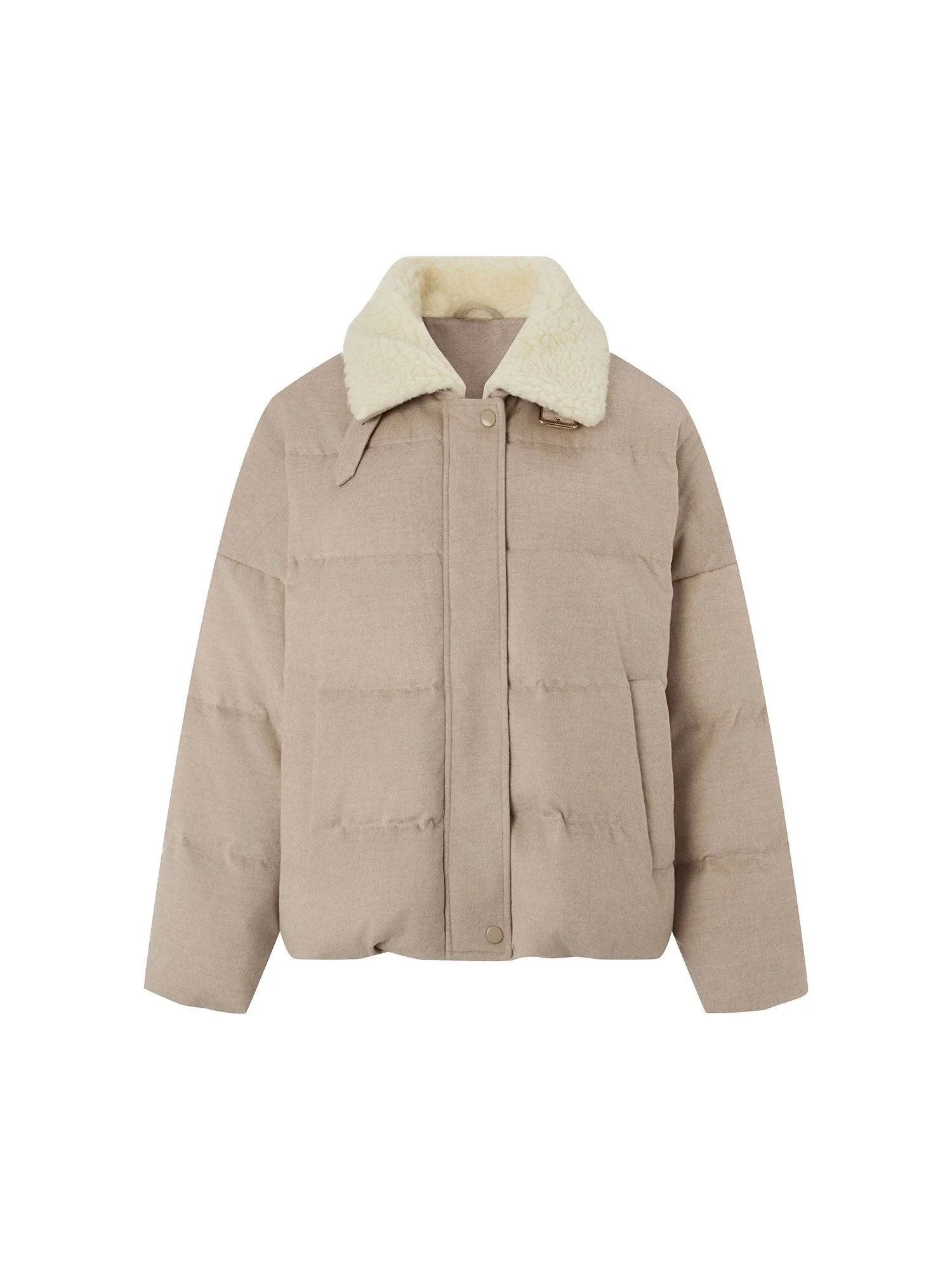 Mulberry Silk Teddy Collar Puffer