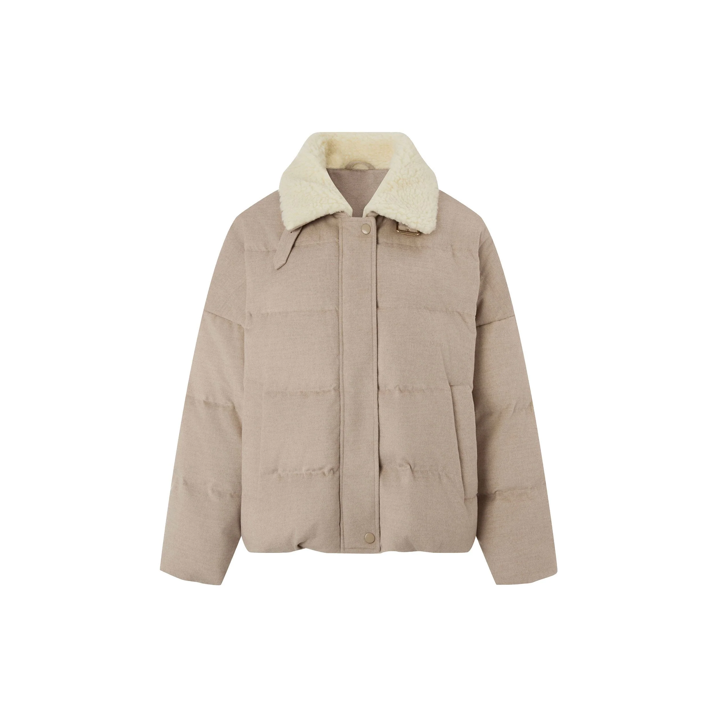 Mulberry Silk Teddy Collar Puffer - Image 3