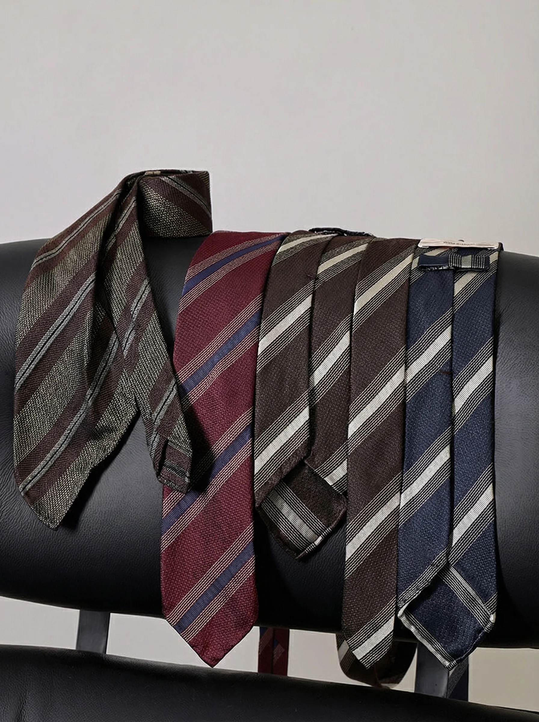 Mulberry Silk Three-Fold Striped Tie