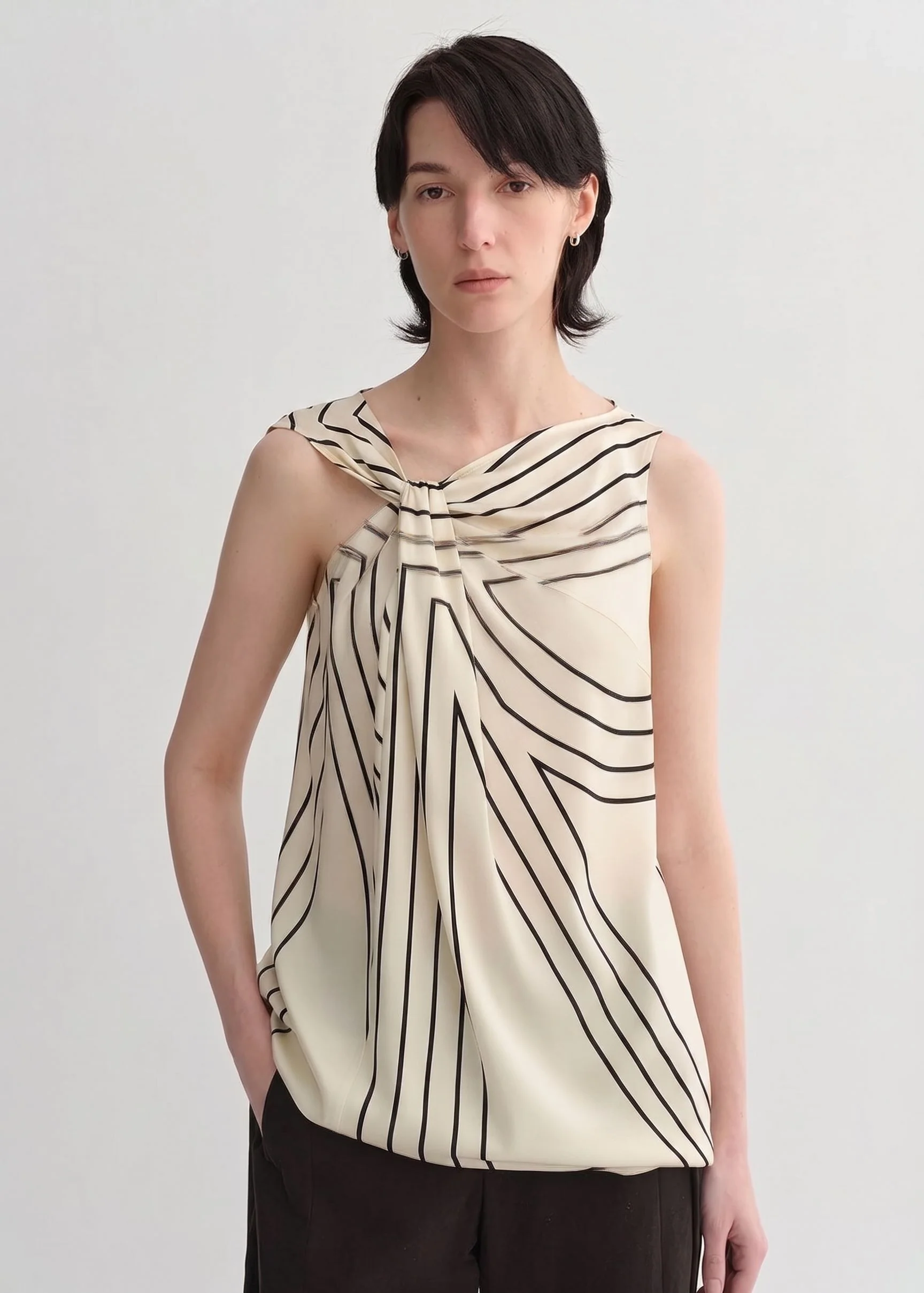 Mulberry Silk Twist-Neck Tank