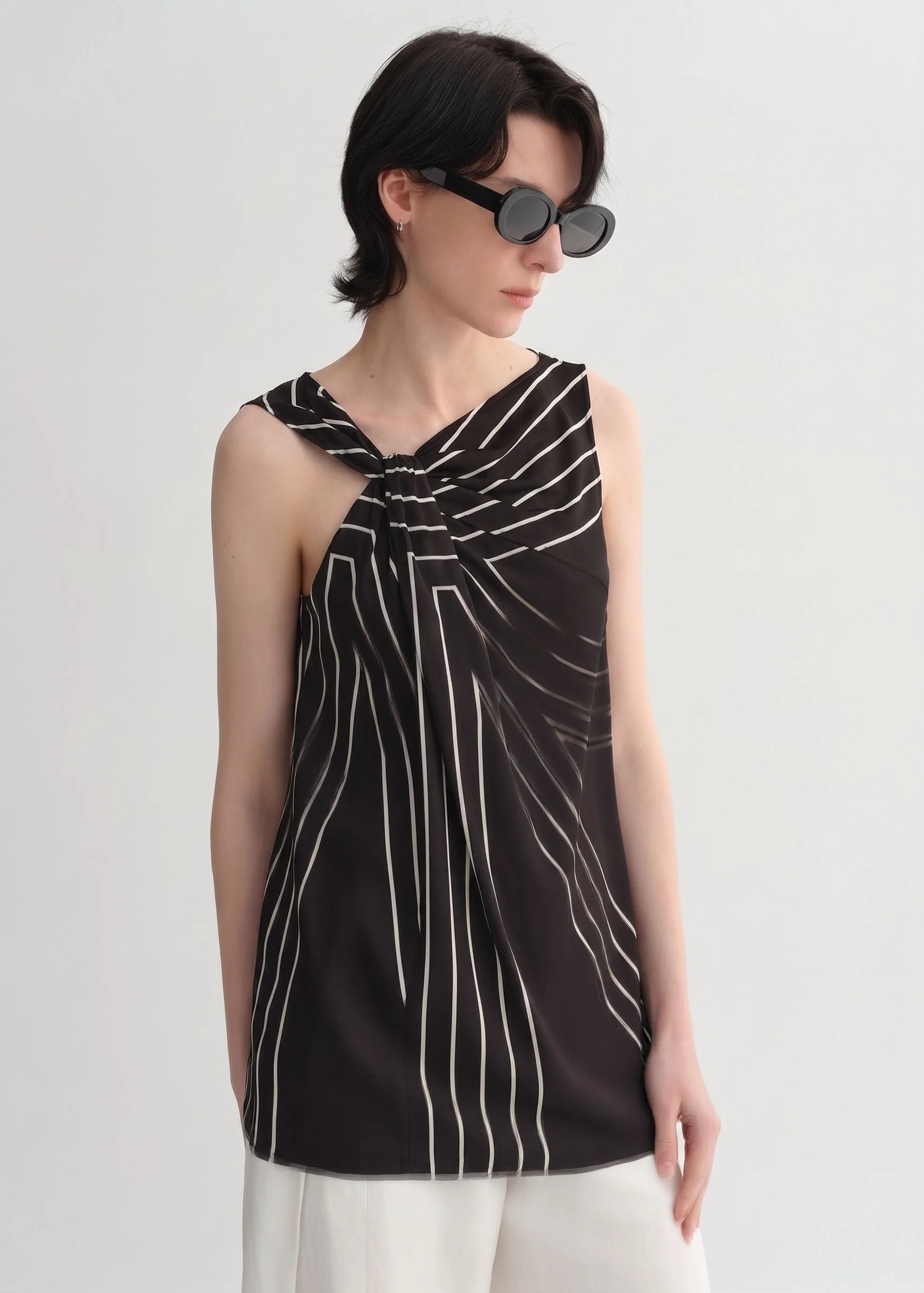 Mulberry Silk Twist-Neck Tank - Image 3