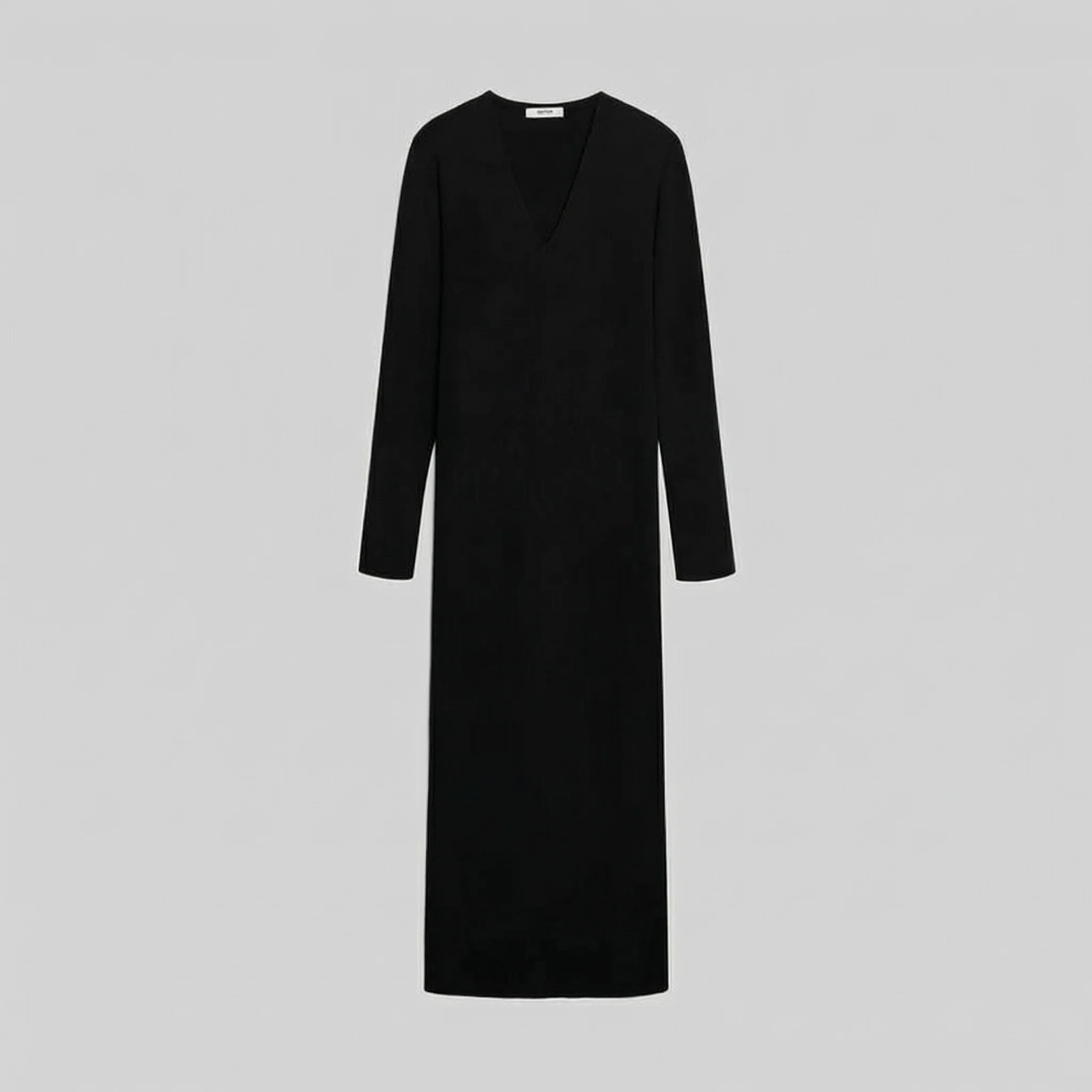 Mulberry Silk V-Neck Knit Maxi Dress - Image 4
