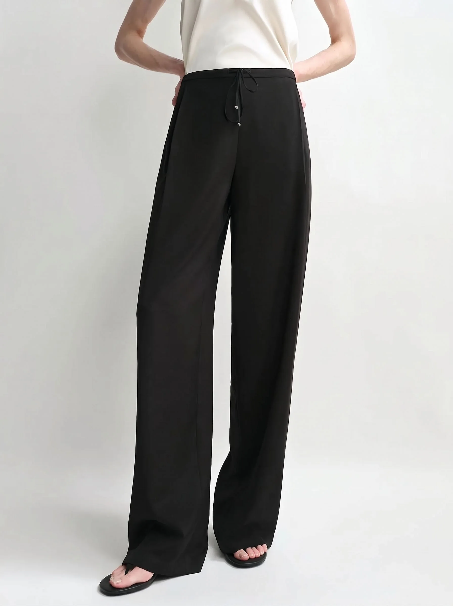 Mulberry Silk Wide-Leg Pants