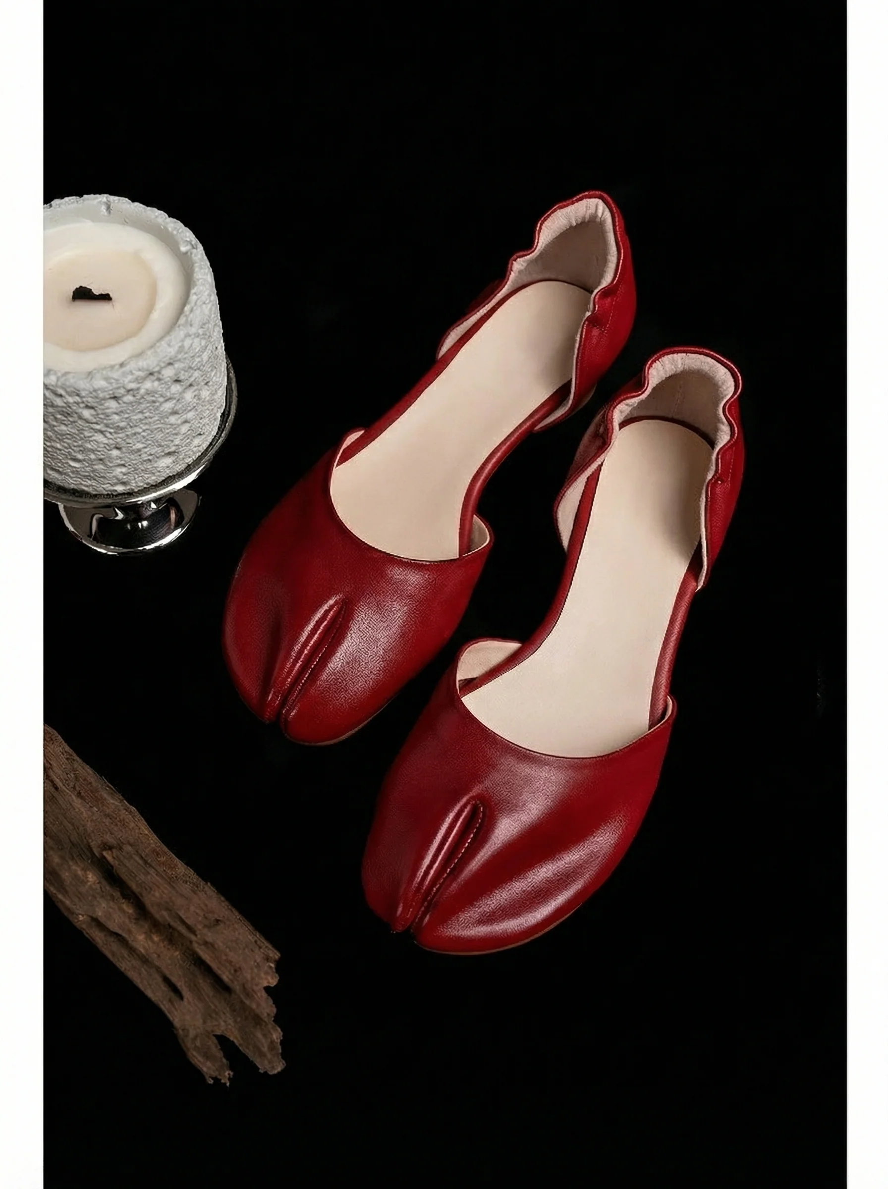 Murano Split-Toe Leather Flats