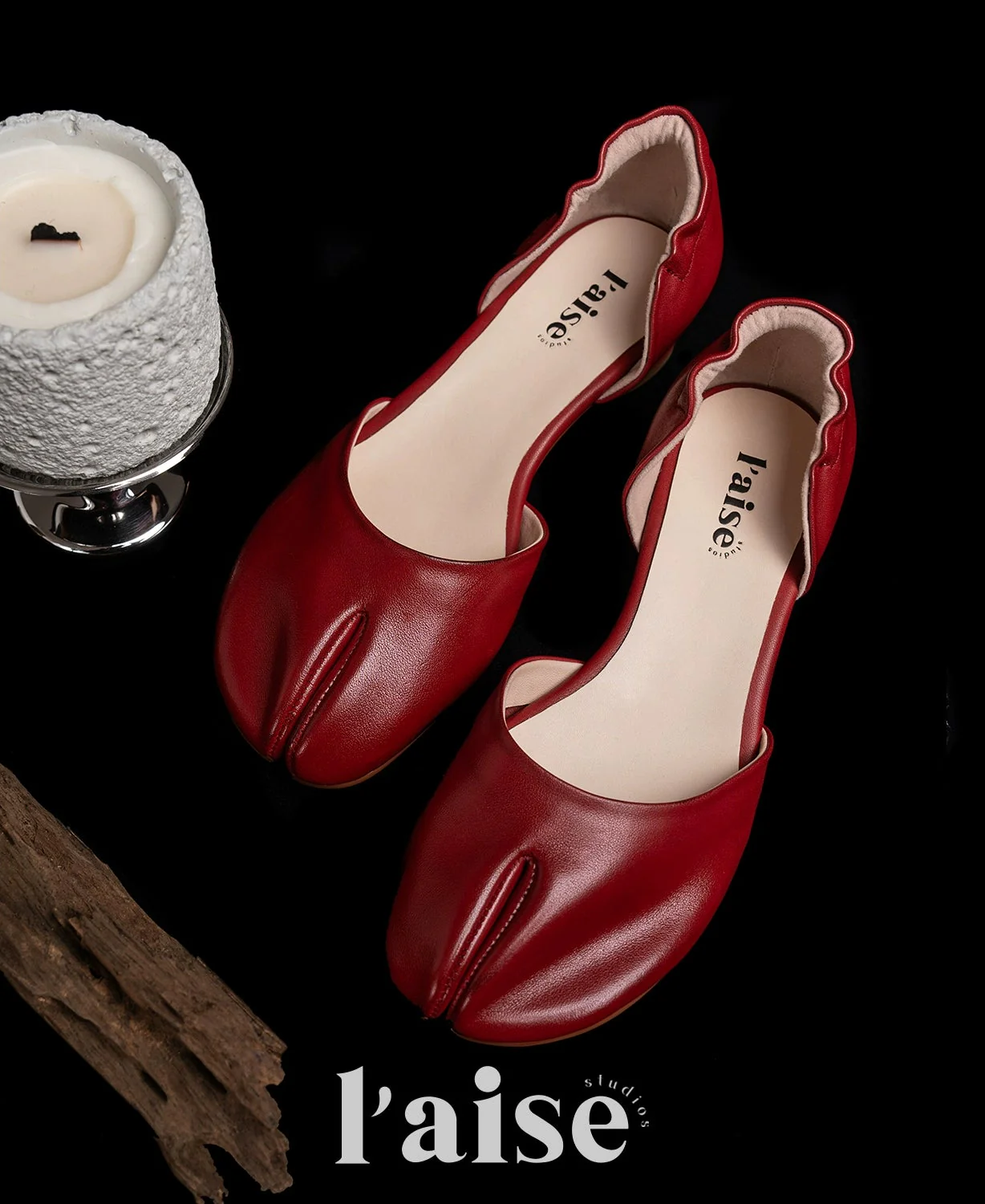 Murano Split-Toe Leather Flats - Image 3