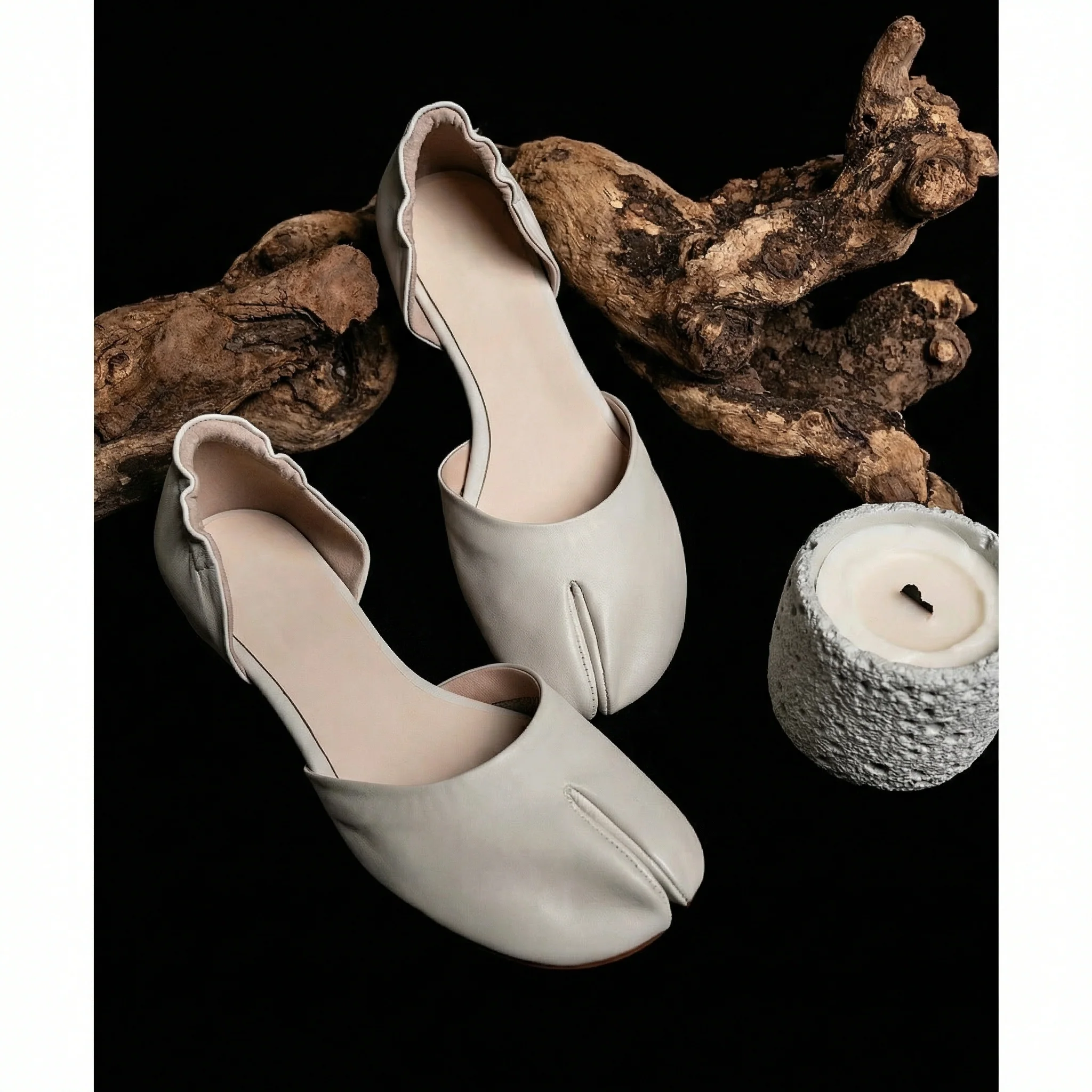Murano Split-Toe Leather Flats - Image 8