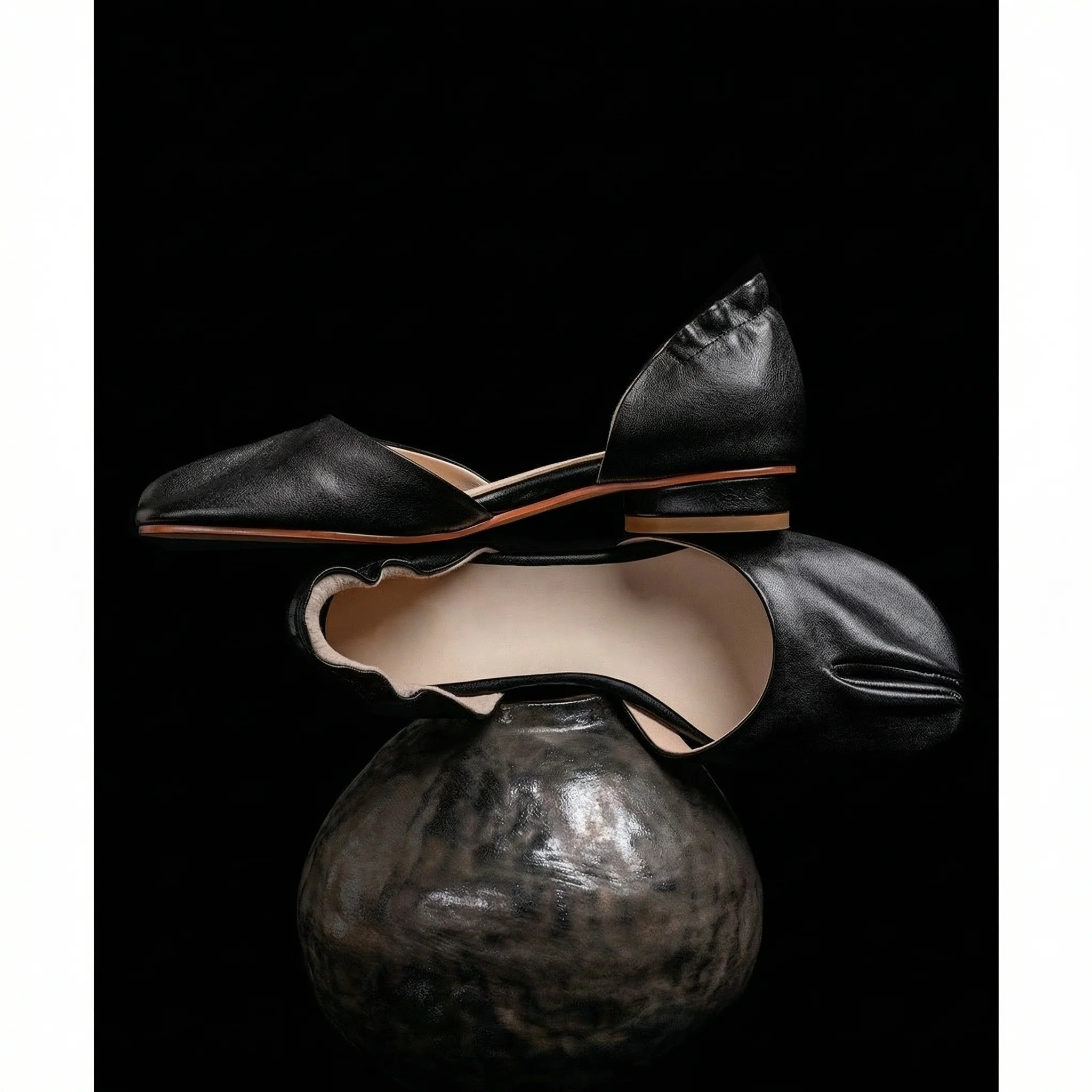 Murano Split-Toe Leather Flats - Image 9