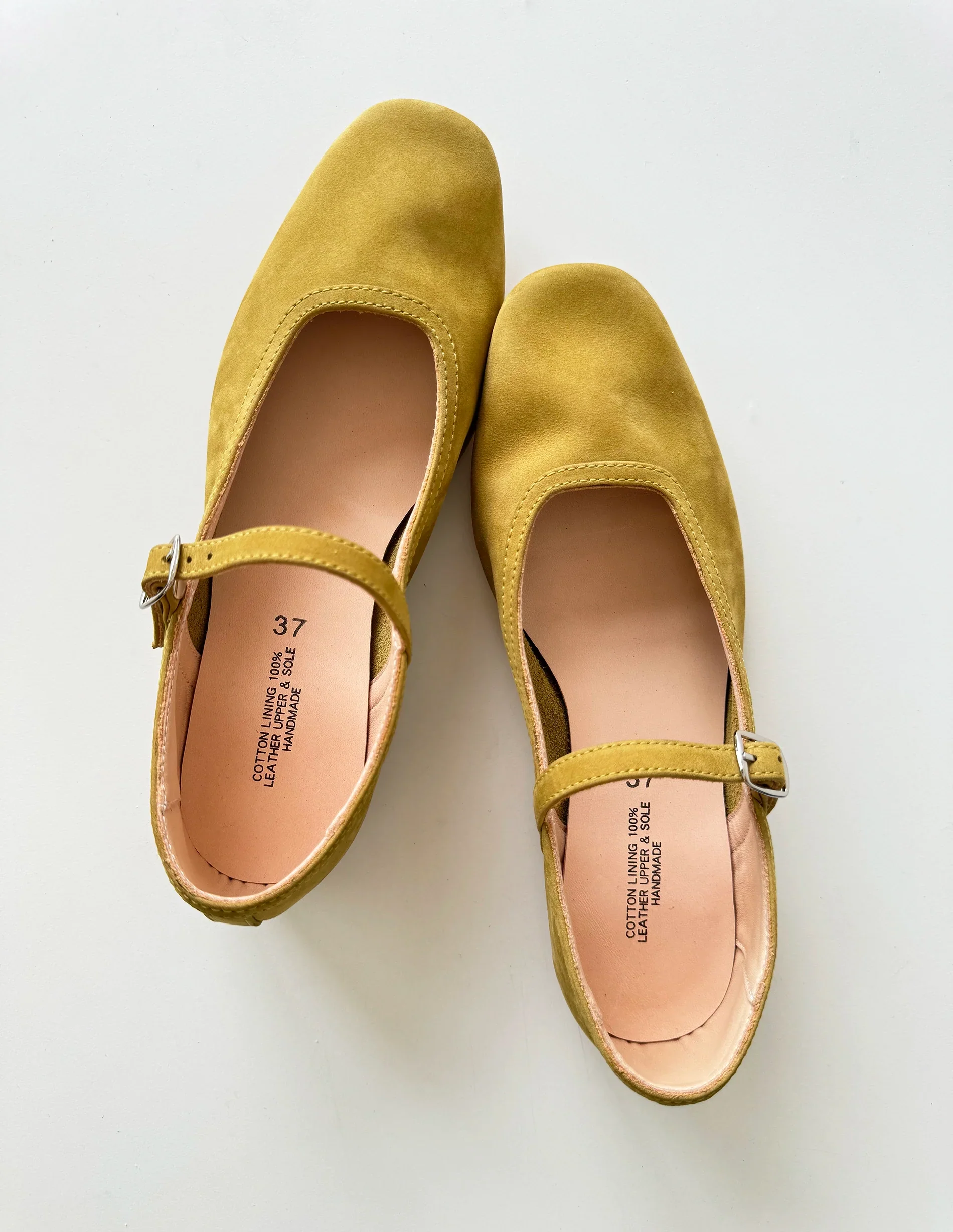 Mustard Yellow Mary Jane Flats - Image 2