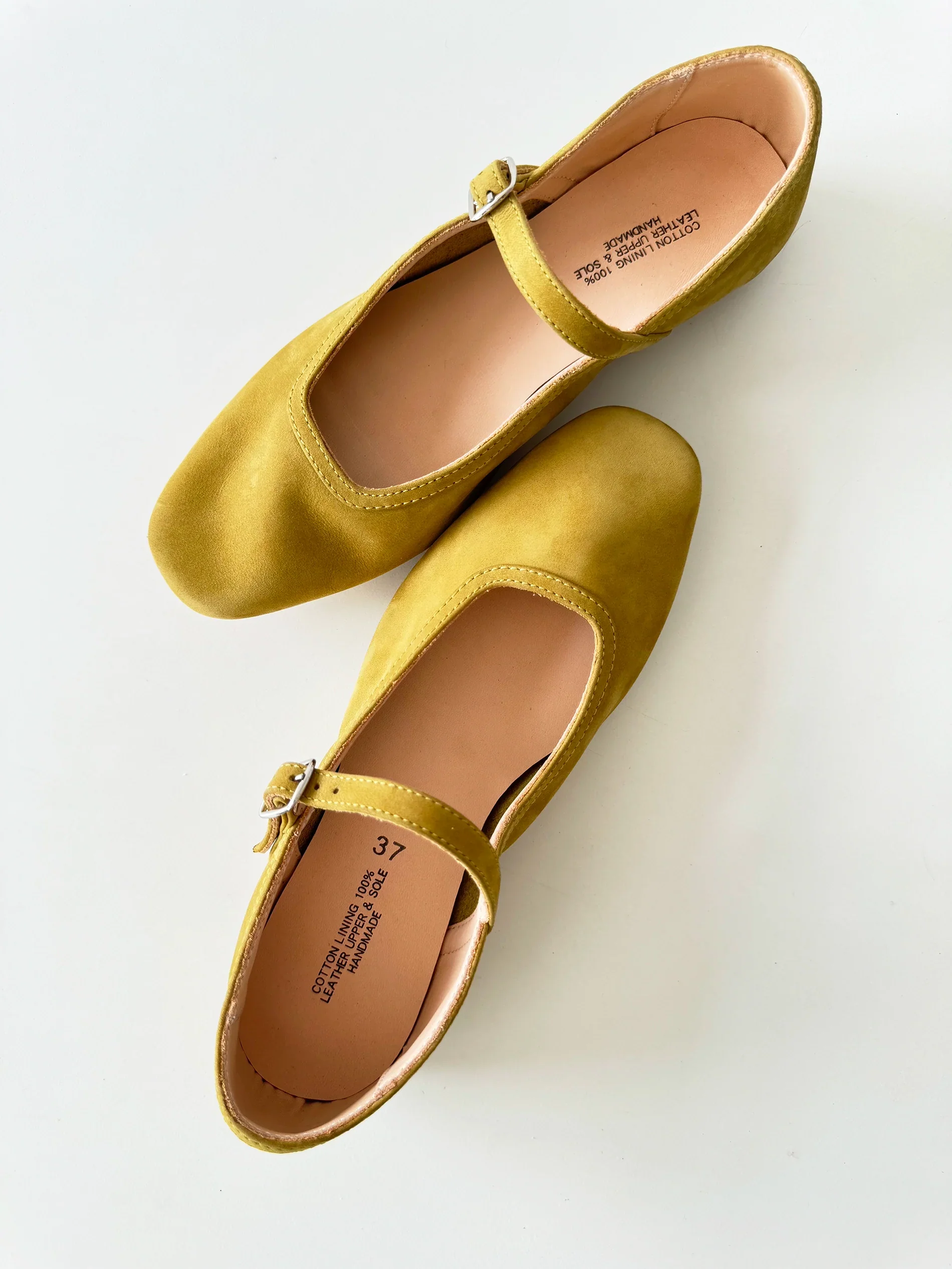 Mustard Yellow Mary Jane Flats - Image 3