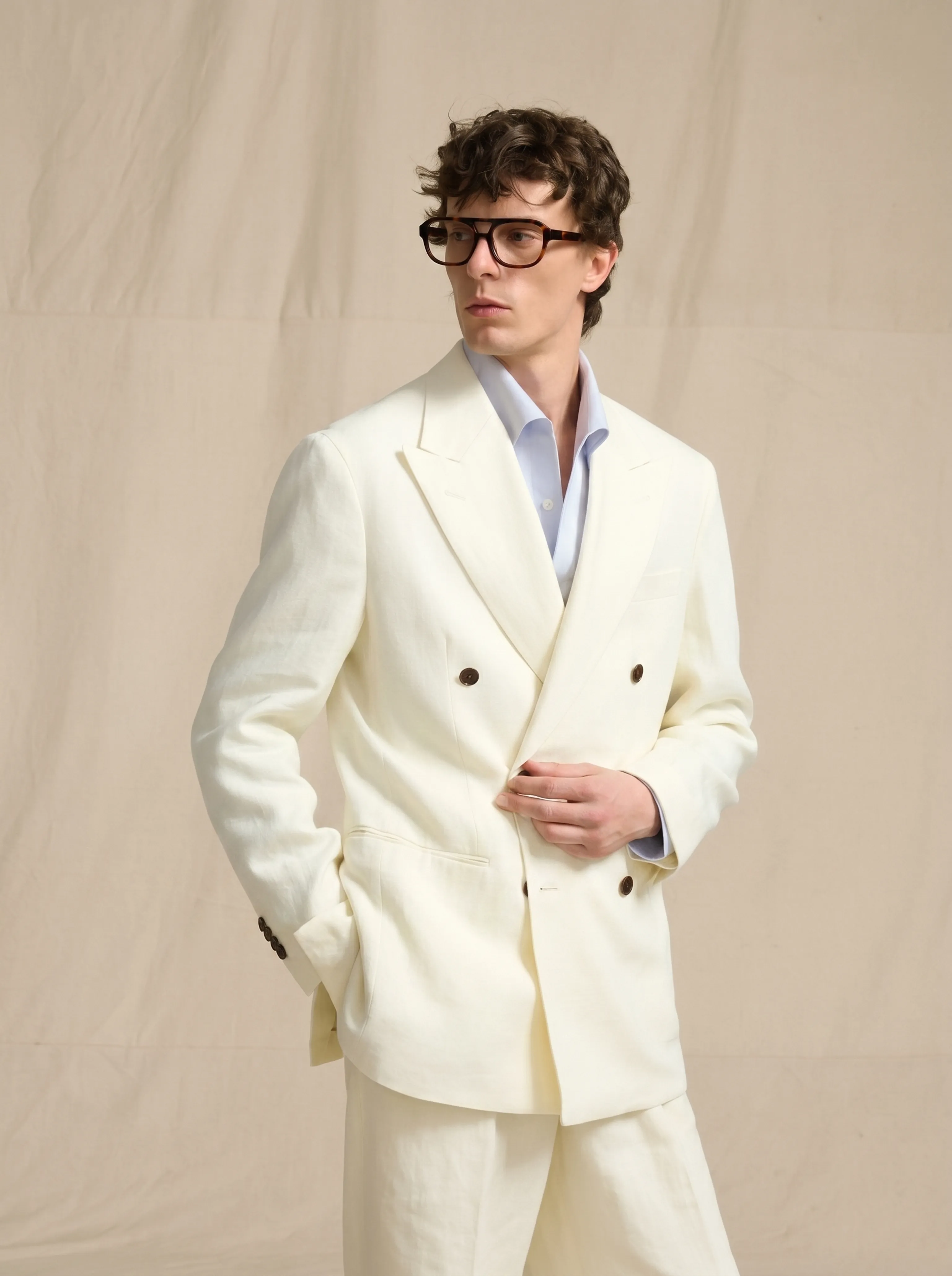 Naples Linen Double-Breasted Suit