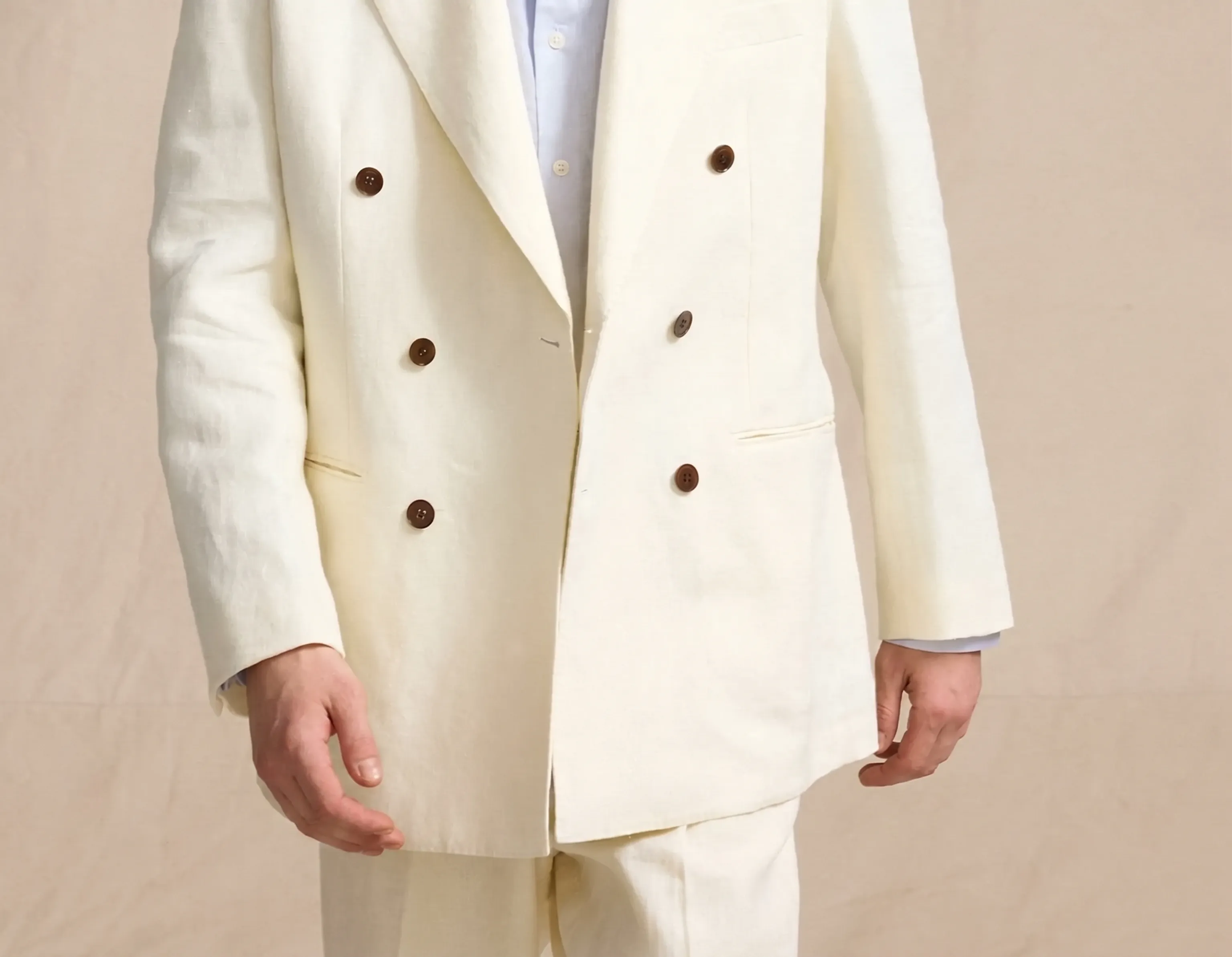 Naples Linen Double-Breasted Suit - Image 2