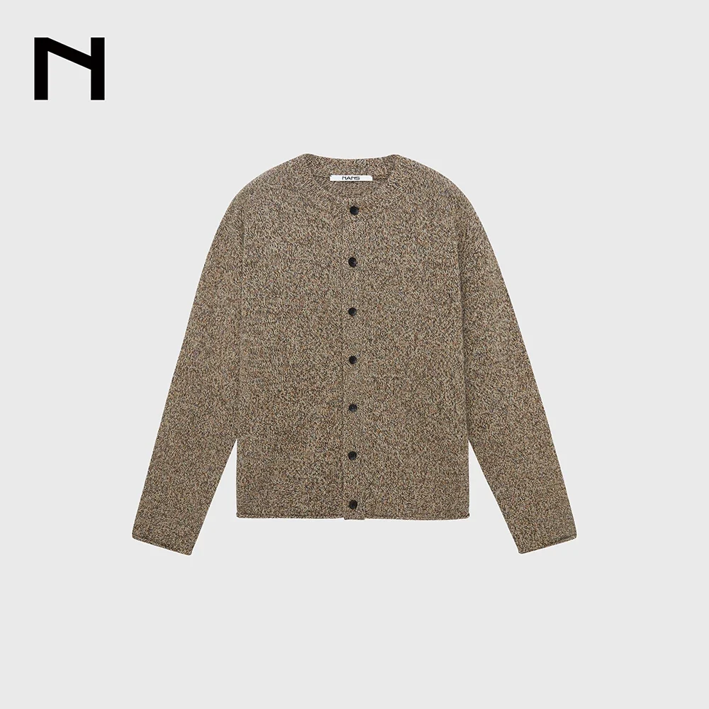 Narrow Crewneck Merino Blend Cardigan - Image 7