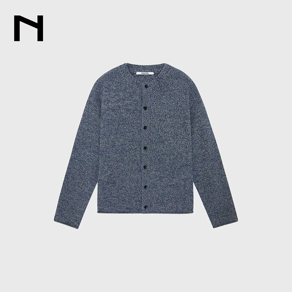 Narrow Crewneck Merino Blend Cardigan - Image 8
