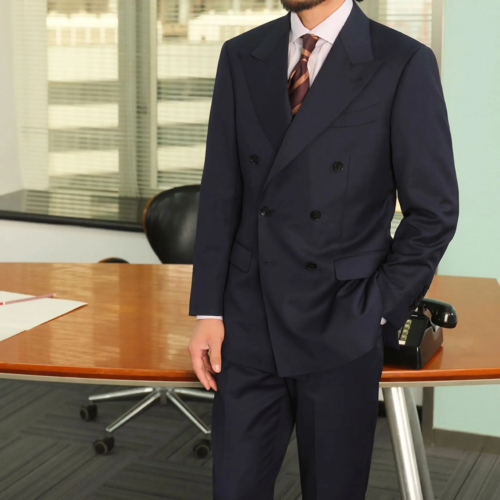 Navy Birdseye Suit