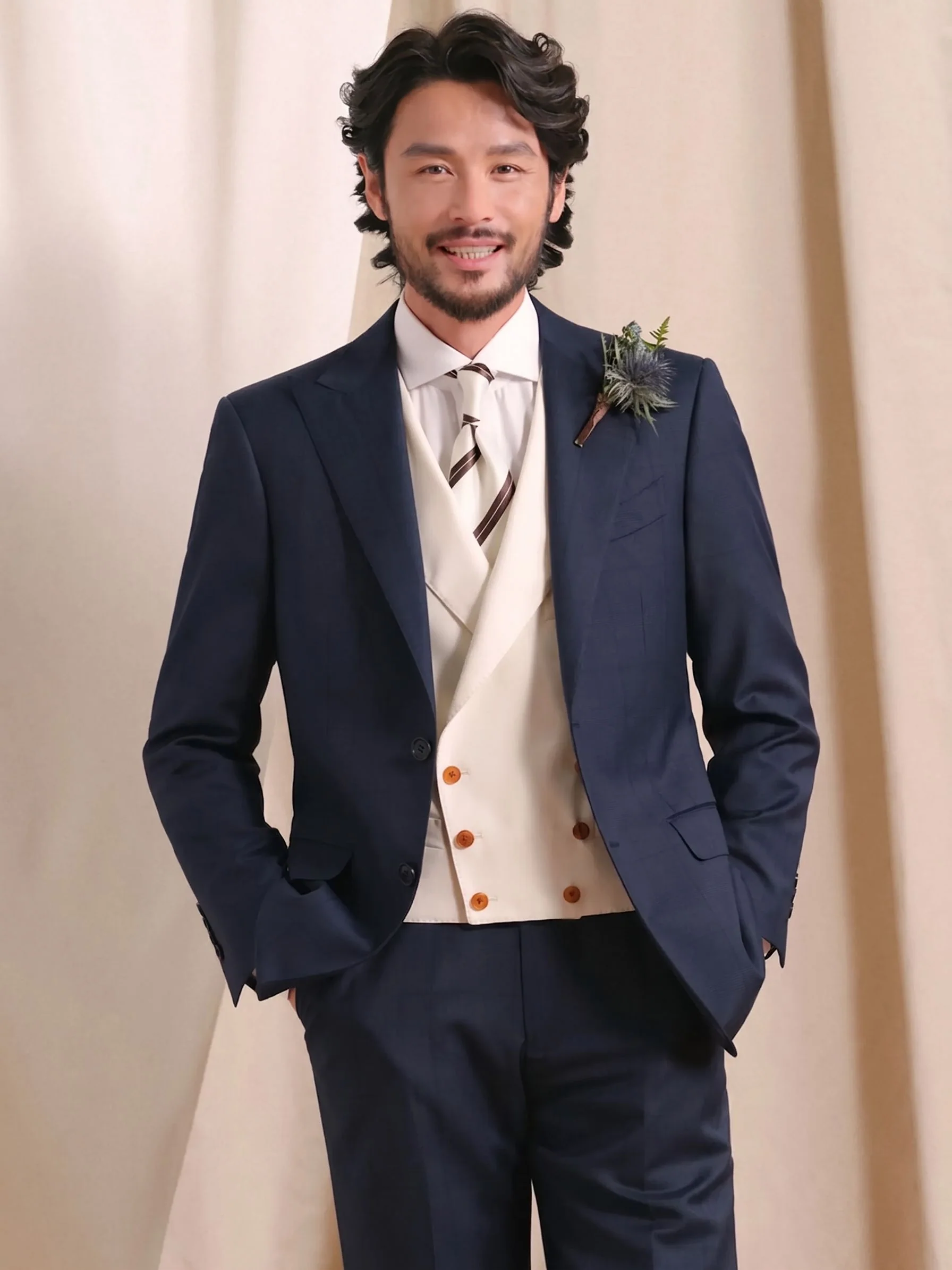 Navy Check Suit