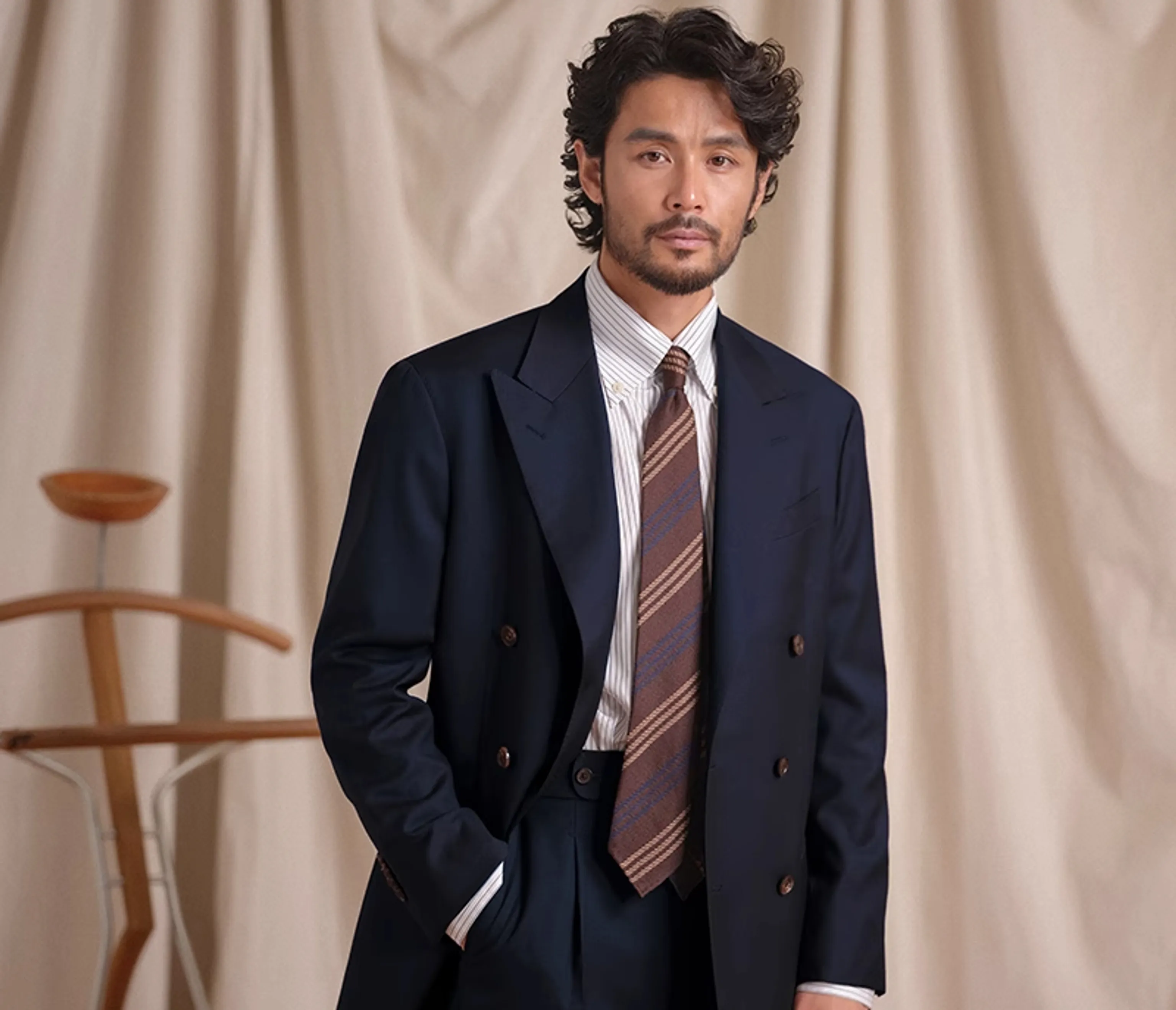 Navy Double-Breasted Suit