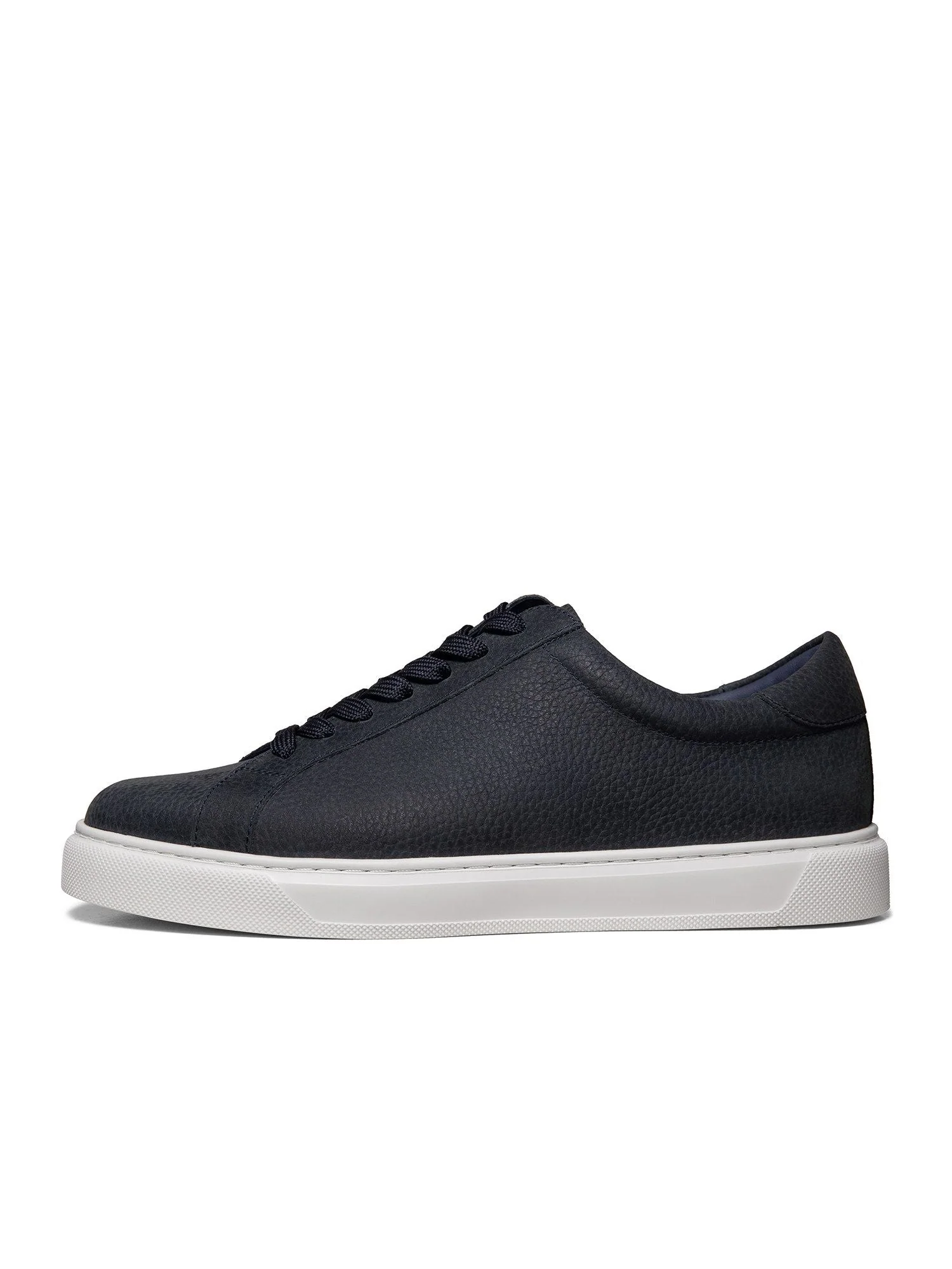 Navy Leather Sneakers