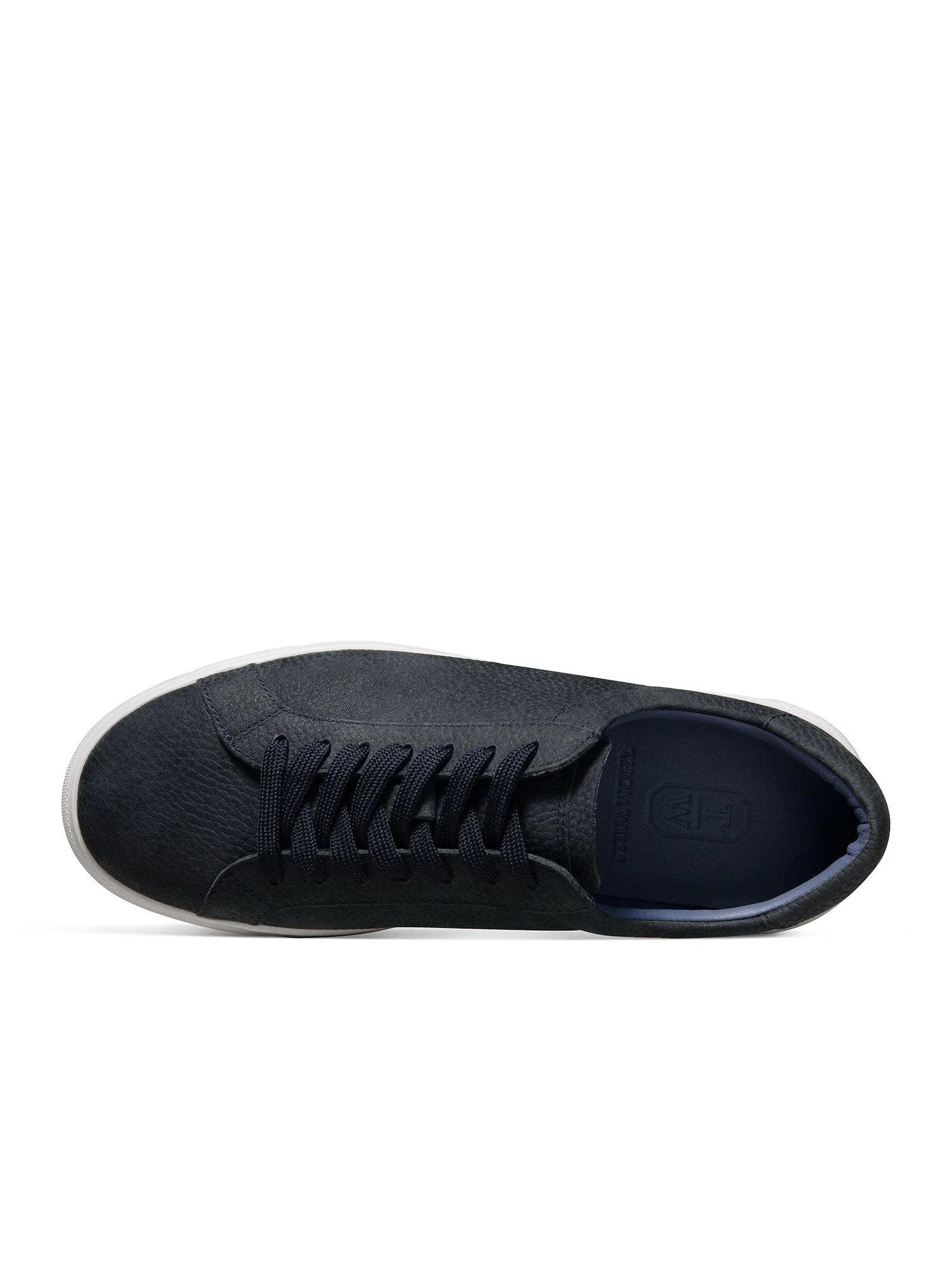 Navy Leather Sneakers - Image 3