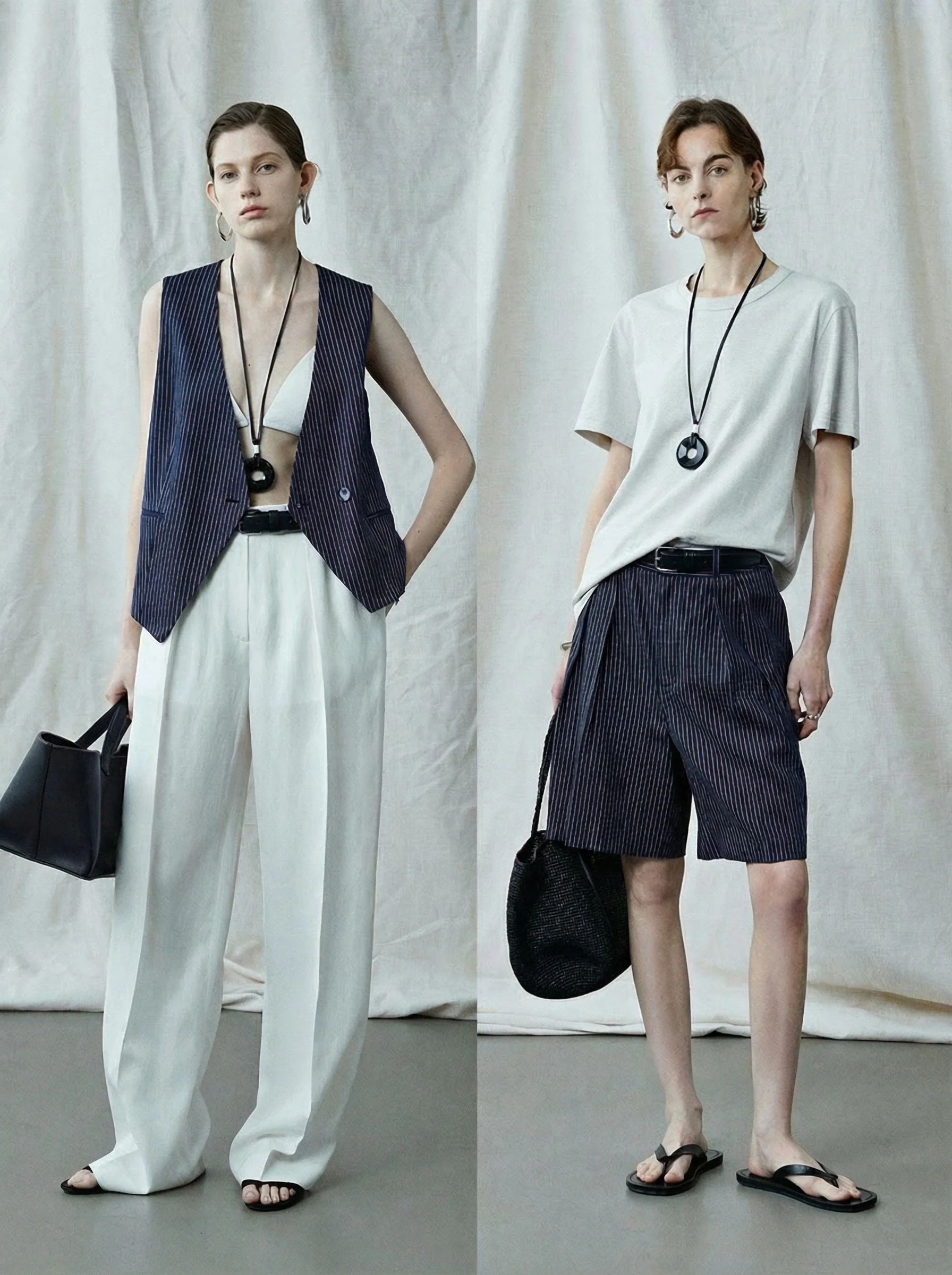 Navy Pinstripe Vest & Bermuda Set - Image 5