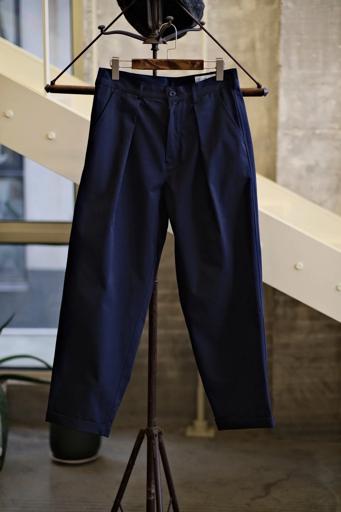 Navy Pleated Trousers - Image 5