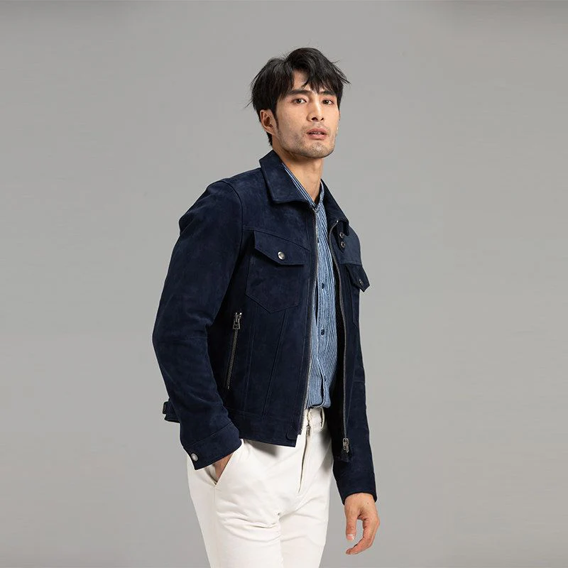Navy Suede Jacket - Image 4