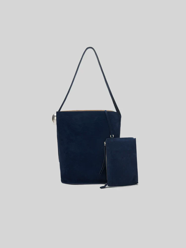 Navy Suede Tote - Image 3