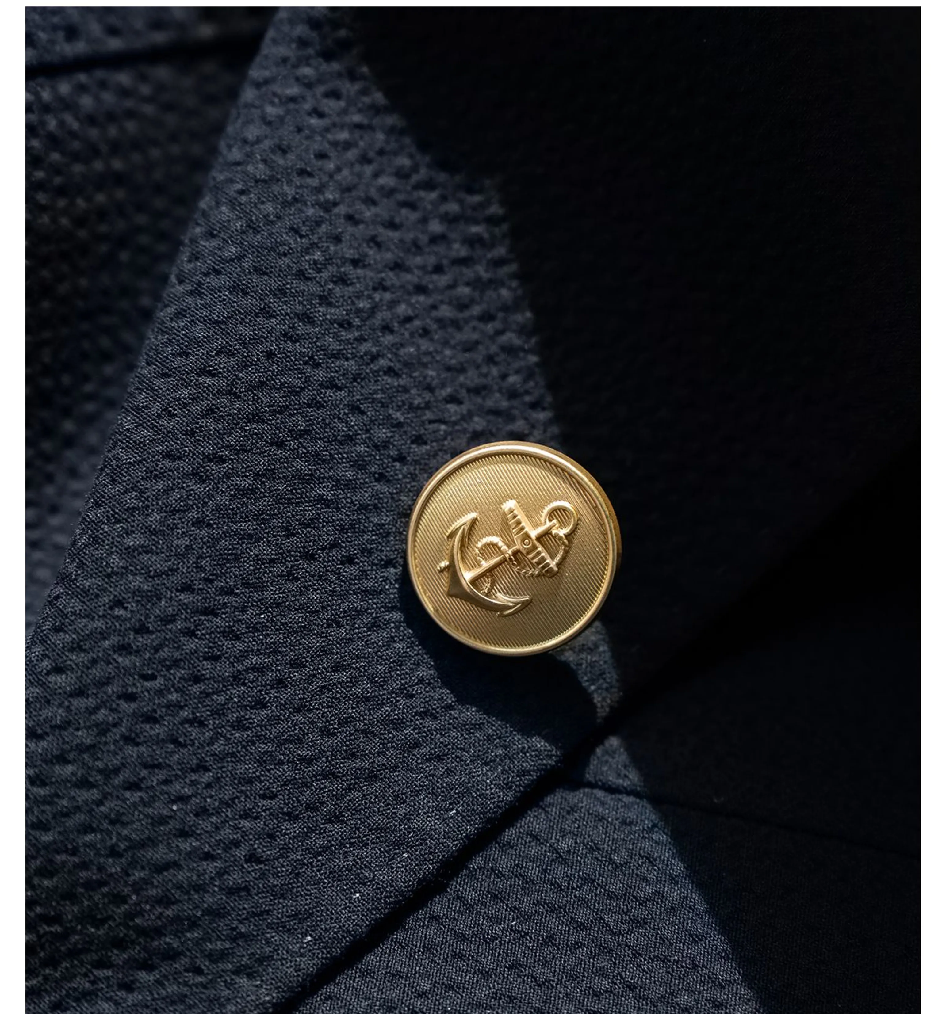 Navy Textured Blazer - Image 7