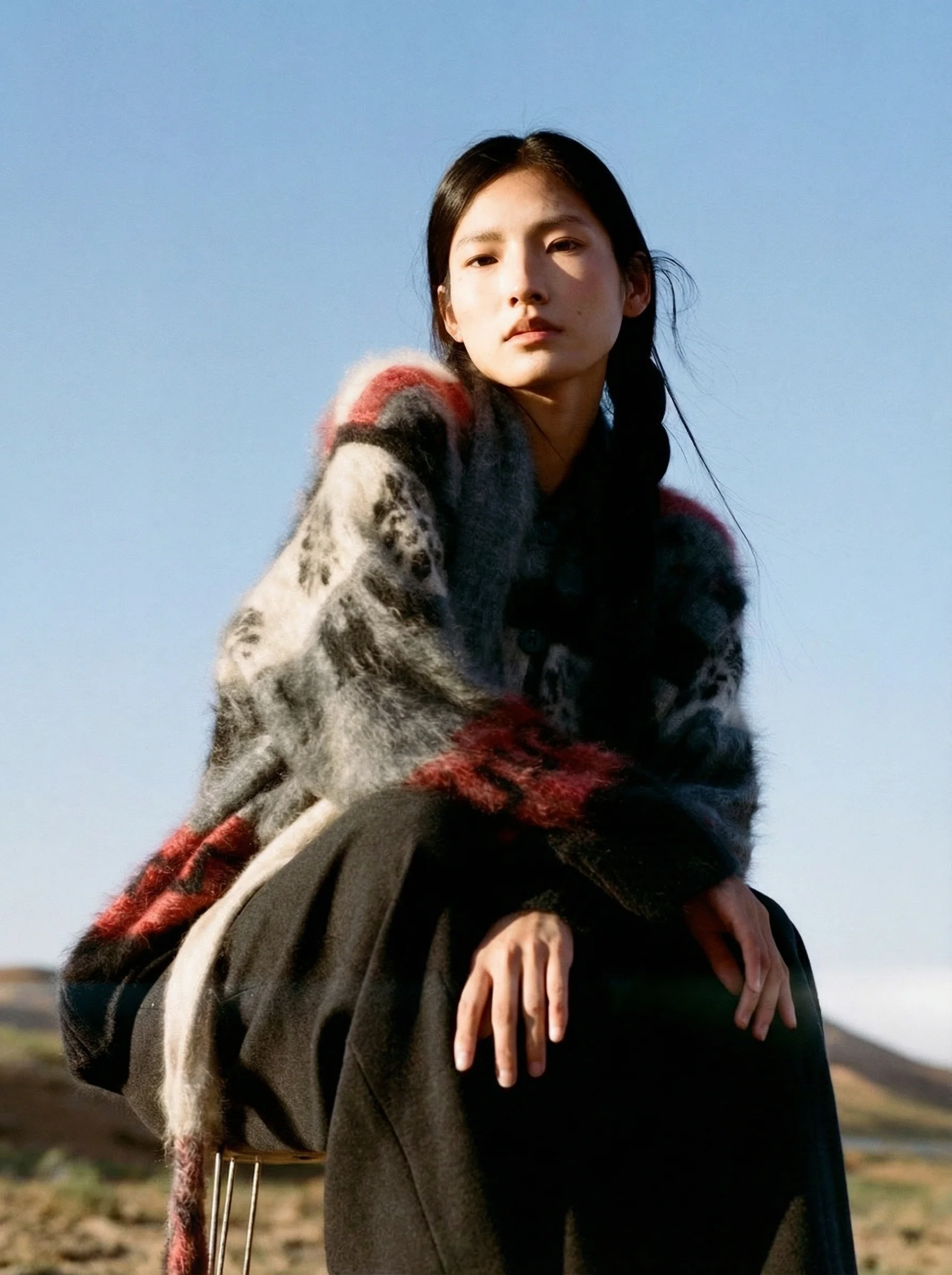 Nordic Jacquard Cashmere Scarf Cardigan - Image 4