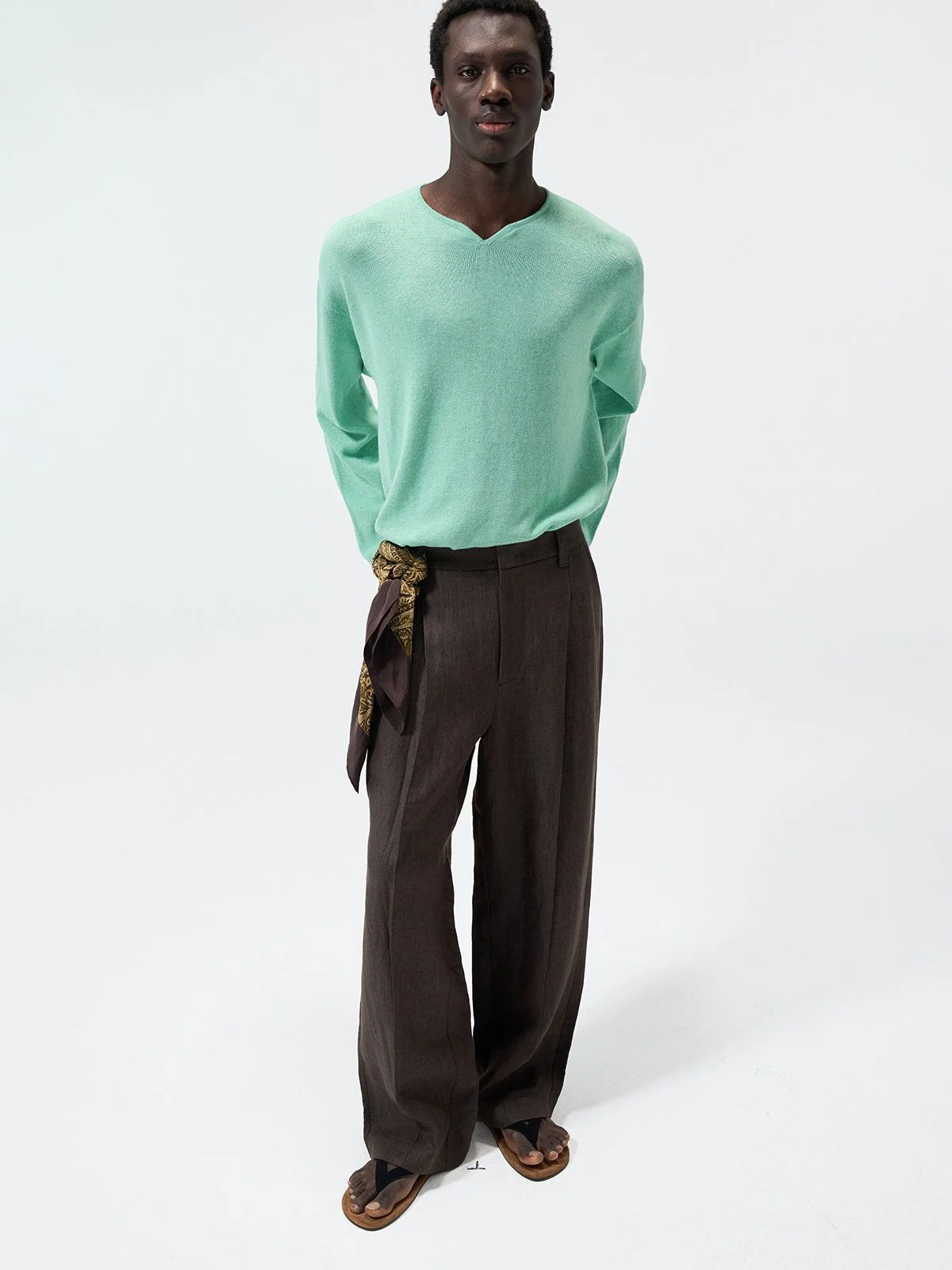 Notch Neck Knit Tee