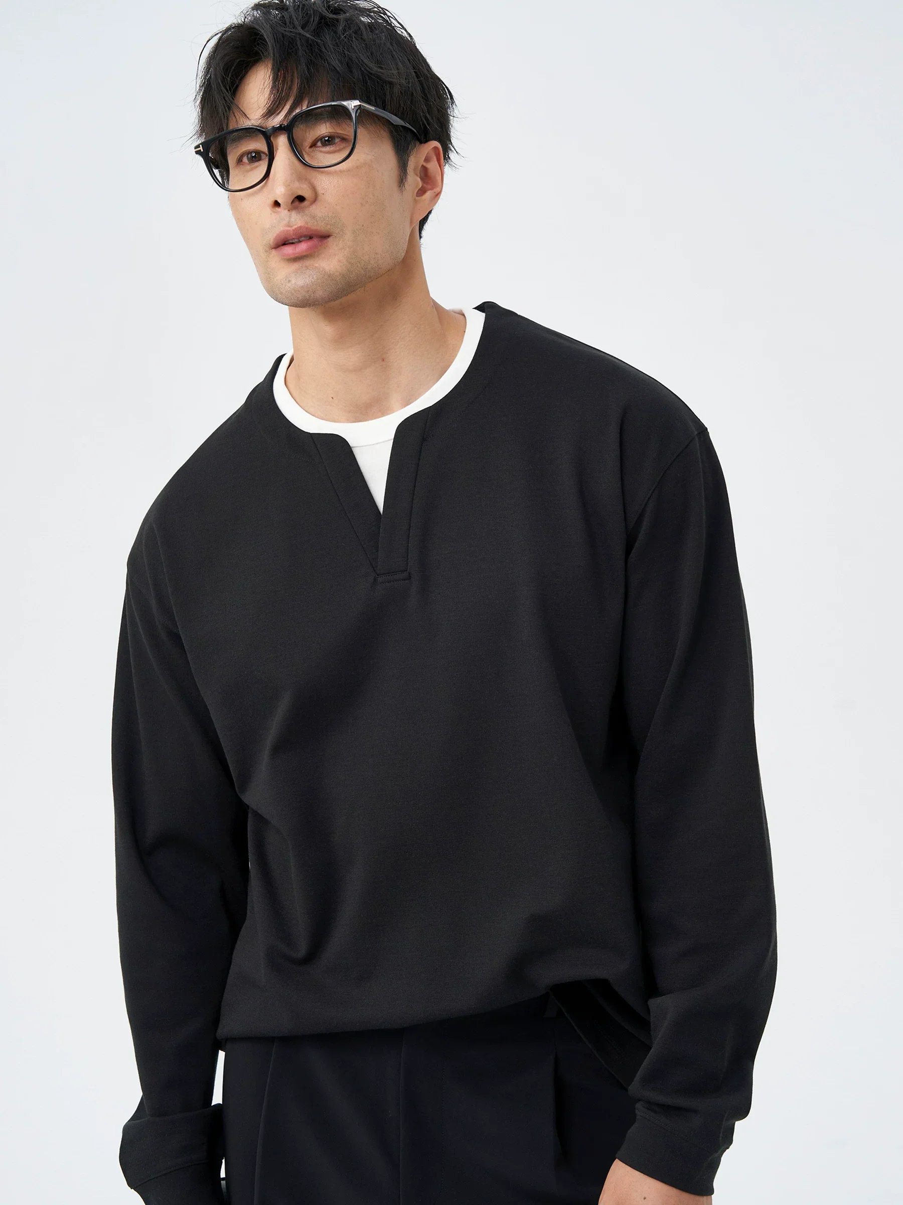 Notch Neck Pullover