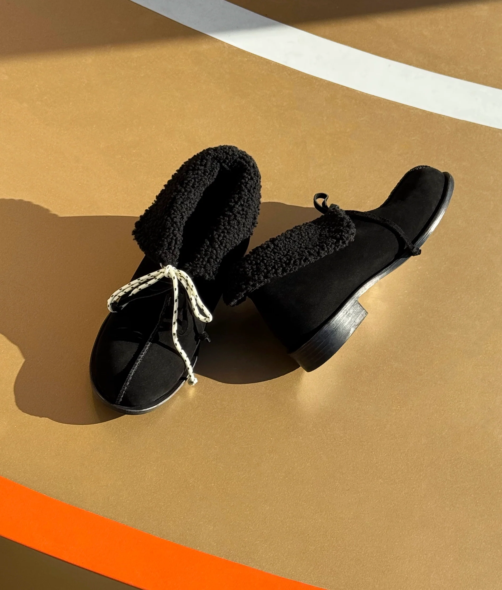 Nubuck Fold-Over Shearling Ankle Boots - Image 5