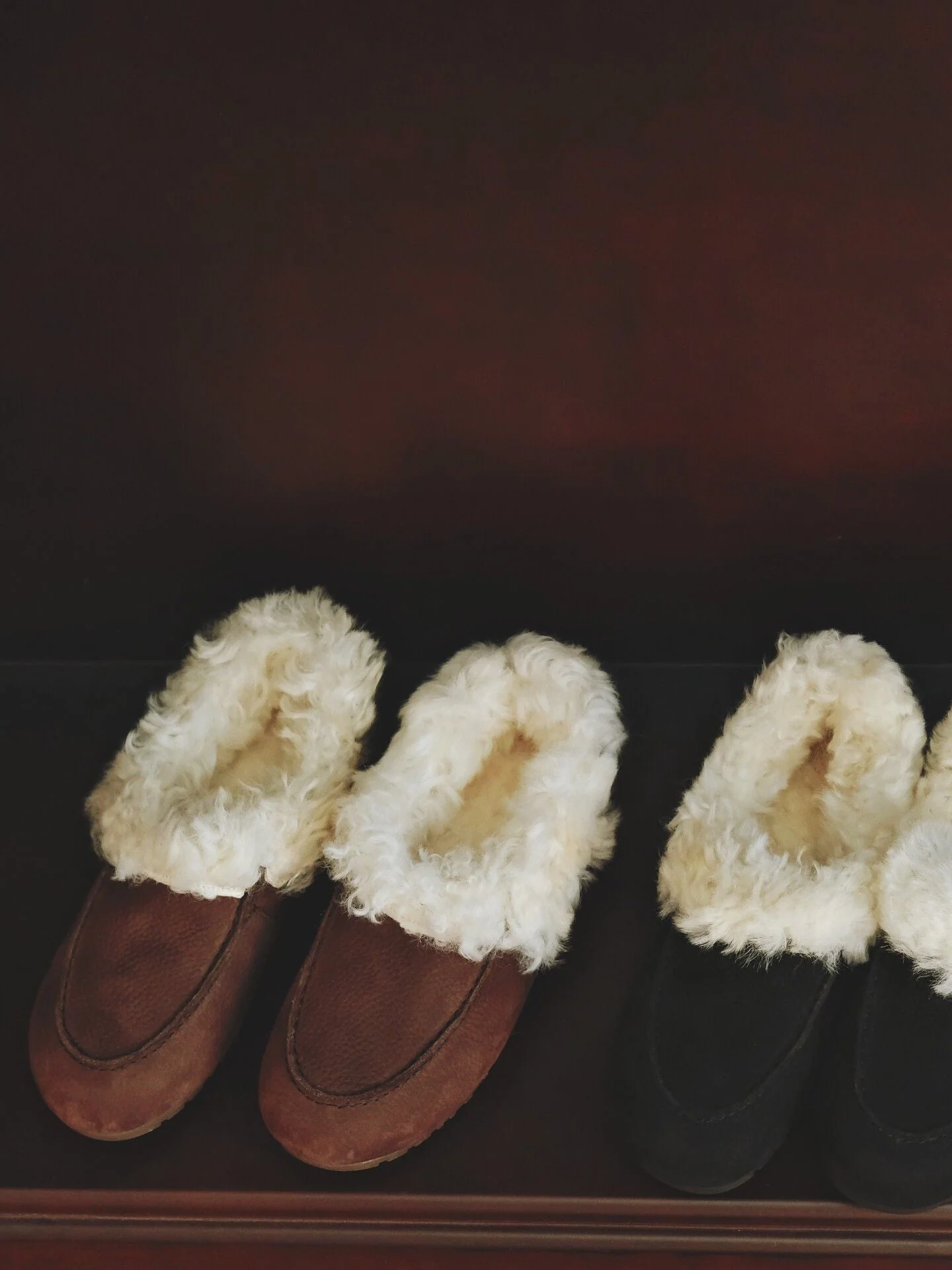 Nubuck Leather Shearling Loafer Slippers - Image 4