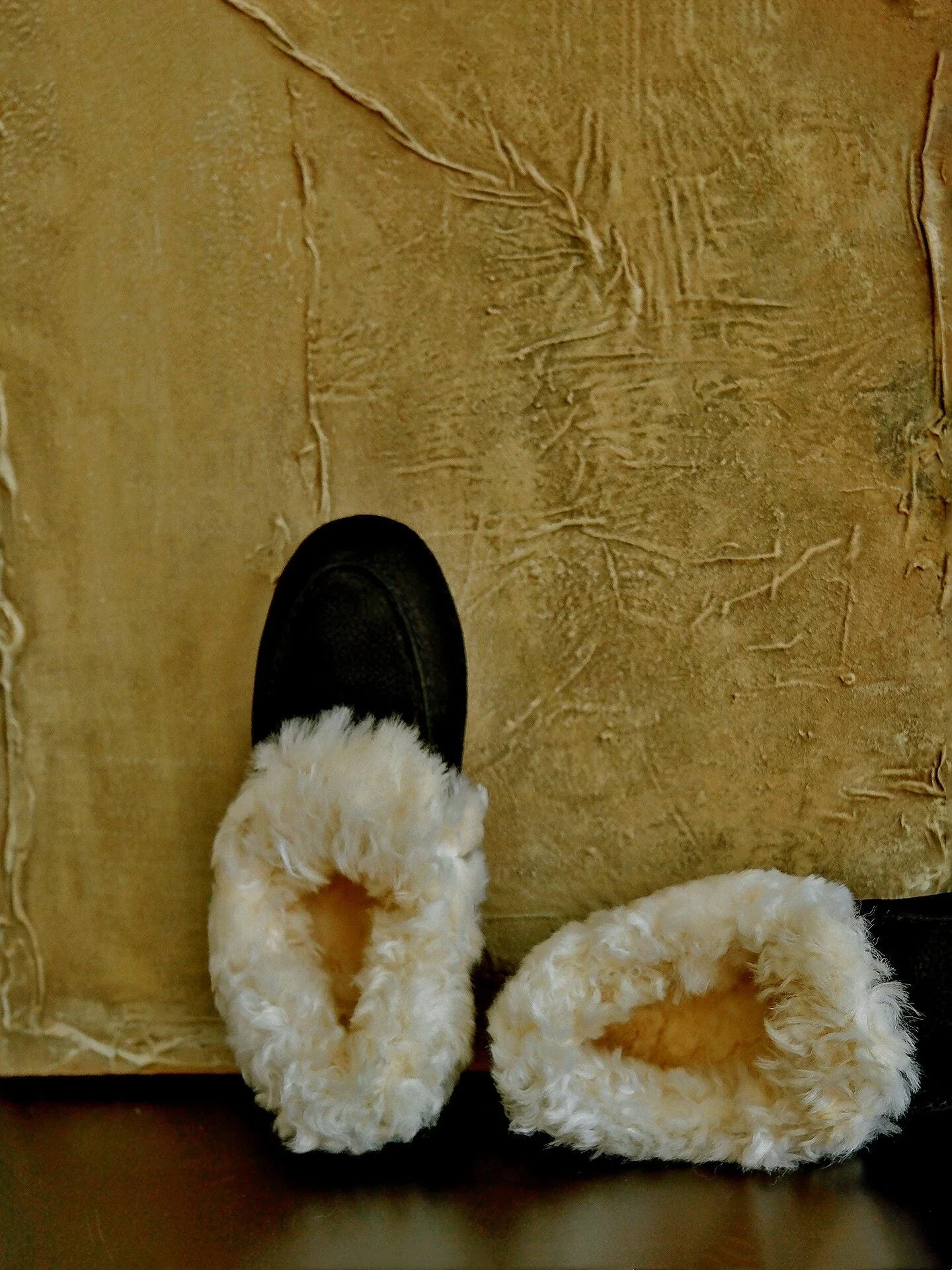 Nubuck Leather Shearling Loafer Slippers - Image 5