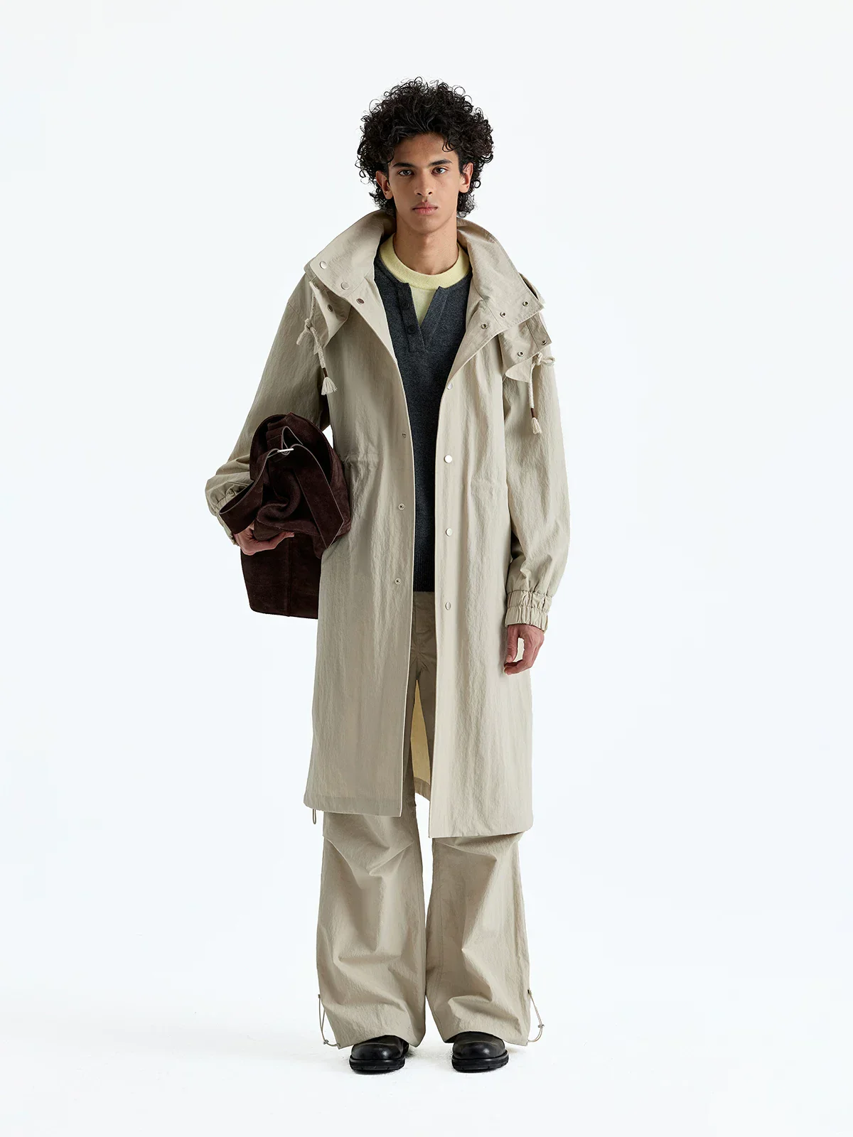 Nylon-Cotton Long Hooded Parka - Image 3