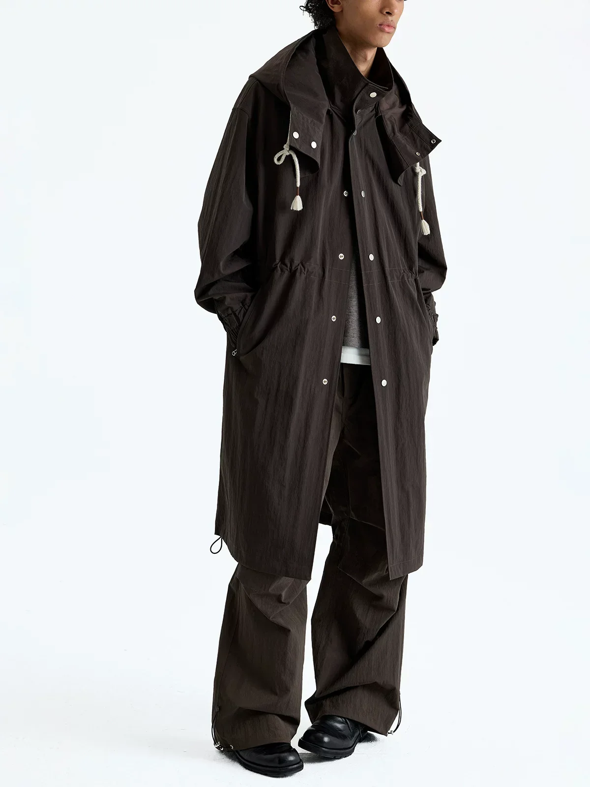 Nylon-Cotton Long Hooded Parka - Image 5