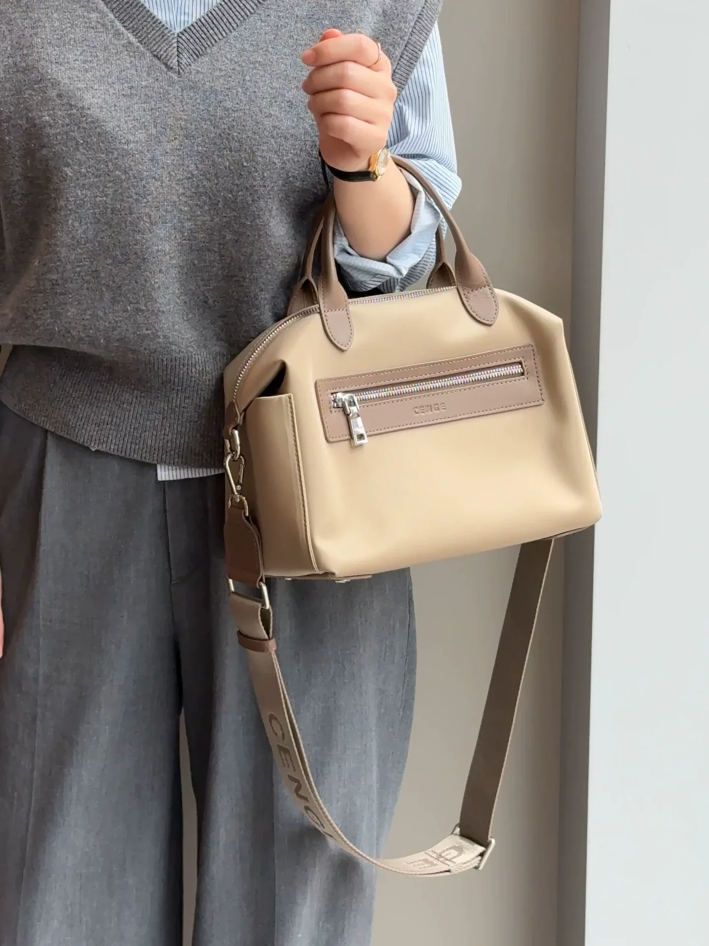 Nylon & Leather Tote - Image 8