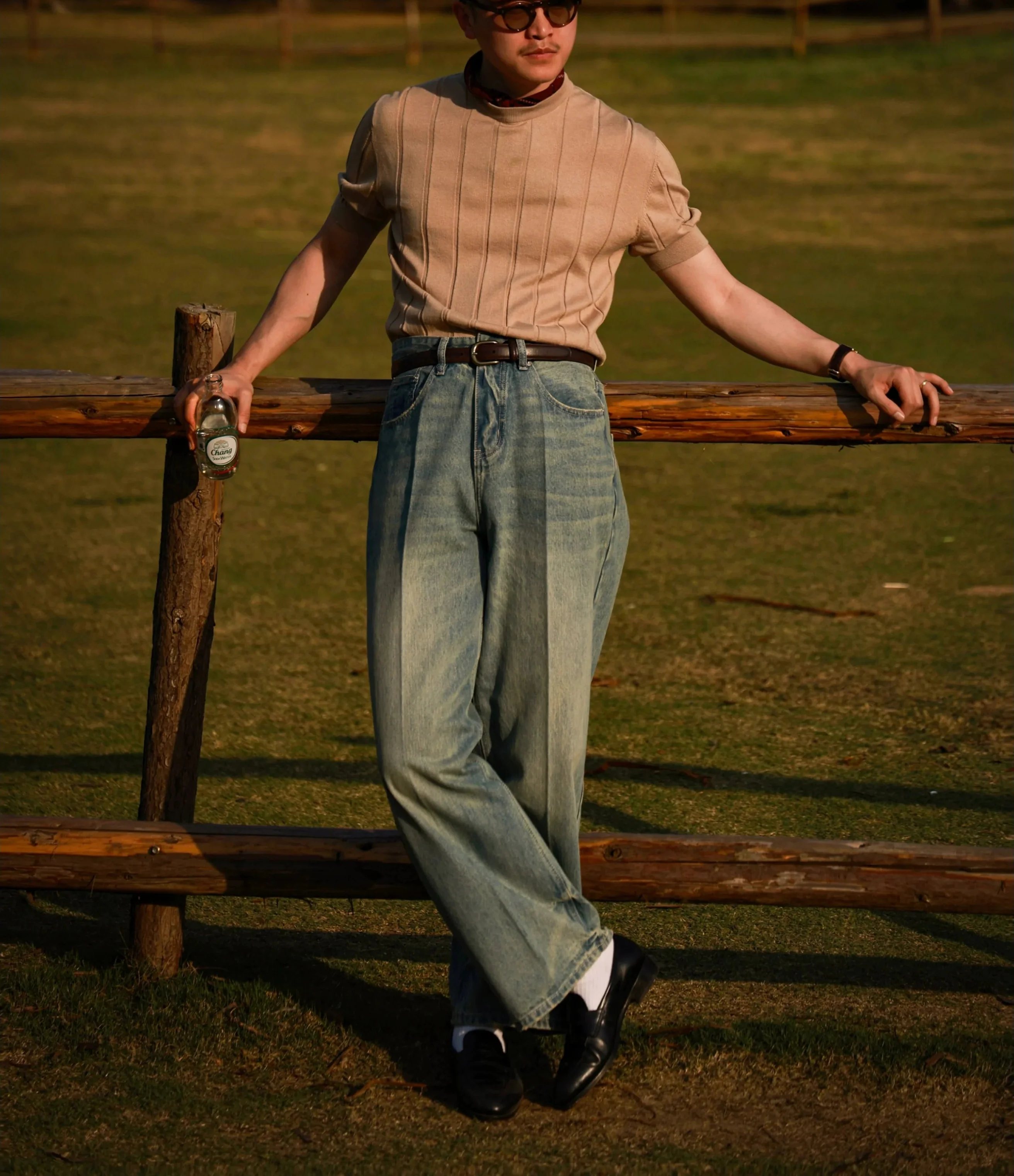 Oatmeal Latte Ribbed T-Shirt
