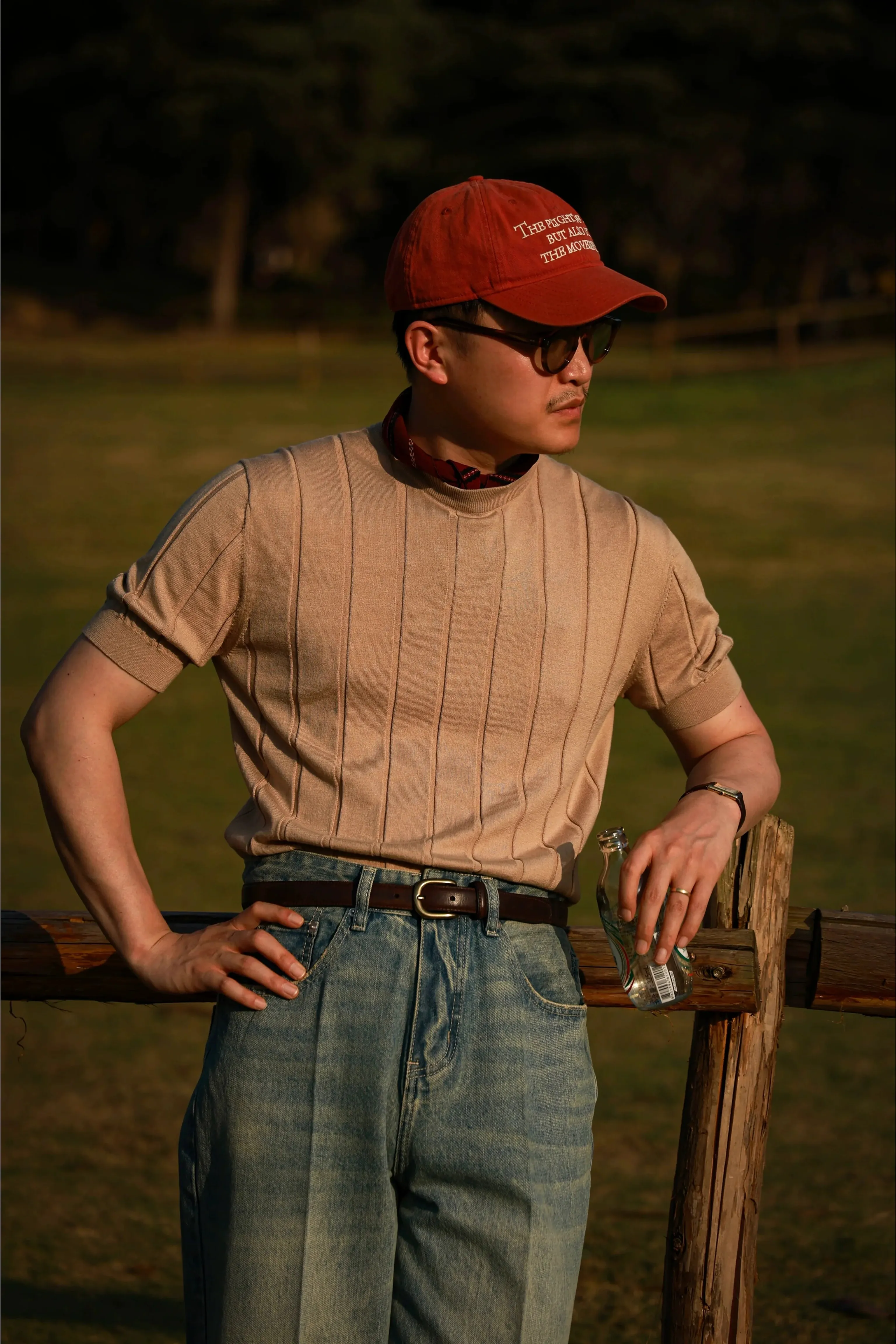 Oatmeal Latte Ribbed T-Shirt - Image 2