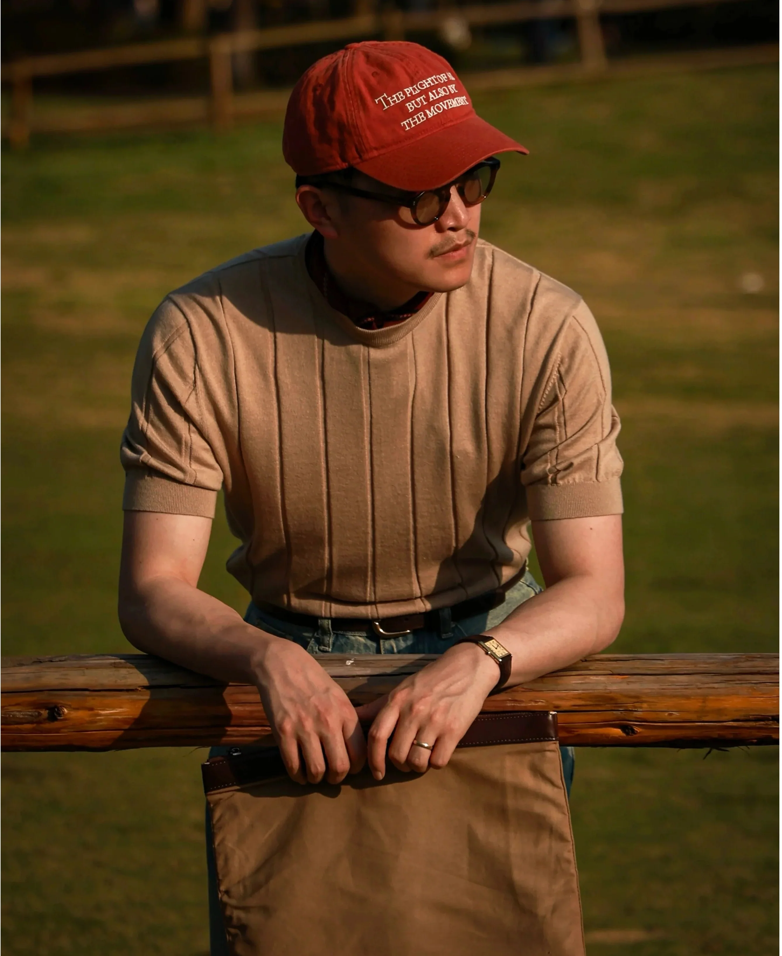 Oatmeal Latte Ribbed T-Shirt - Image 4